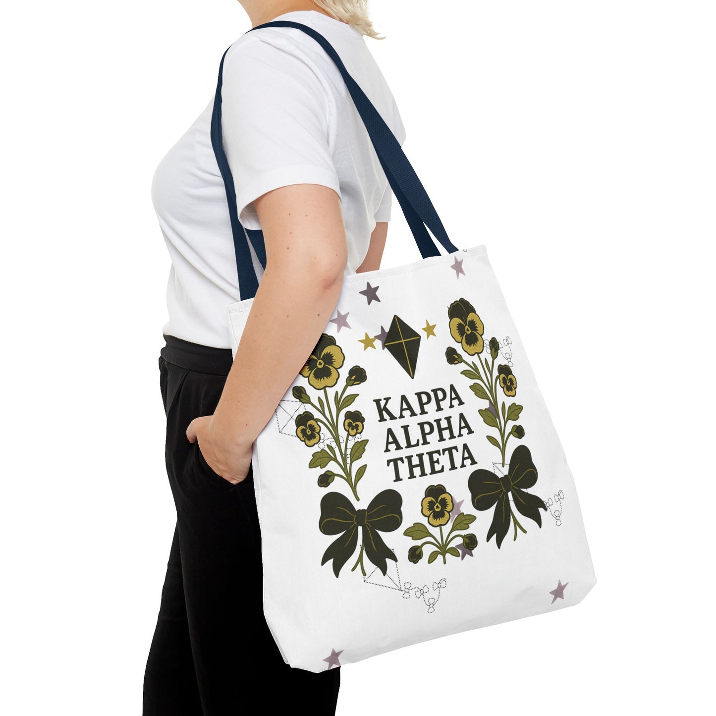 Floral Sorority Tote Bag | Kappa Alpha Theta, Eco-Friendly Bag, Gift for Sisters, College Accessory, Summer Outing Bag