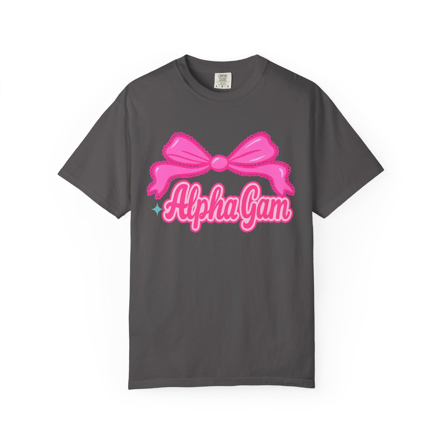 AlphaGam Bow T-Shirt | Unisex Garment-Dyed Tee for Sorority Sisters, College Apparel, Gifts for Greek Life, Casual Outfit, Sorority [...]
