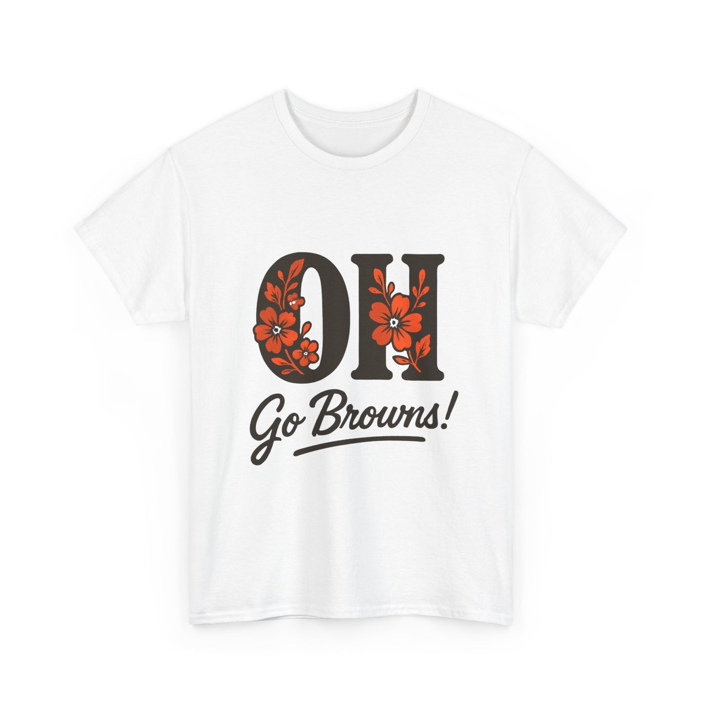 OH Go Browns Floral Unisex Tee, Fan Apparel, Game Day Shirt, Casual Wear, Gift for Sports Lovers