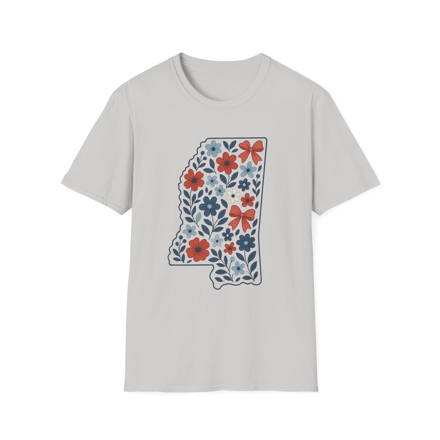 Mississippi Floral Unisex T-Shirt, Casual Tee, Gift for Her, Summer Apparel, Nature Lover Shirt, State Pride Clothing