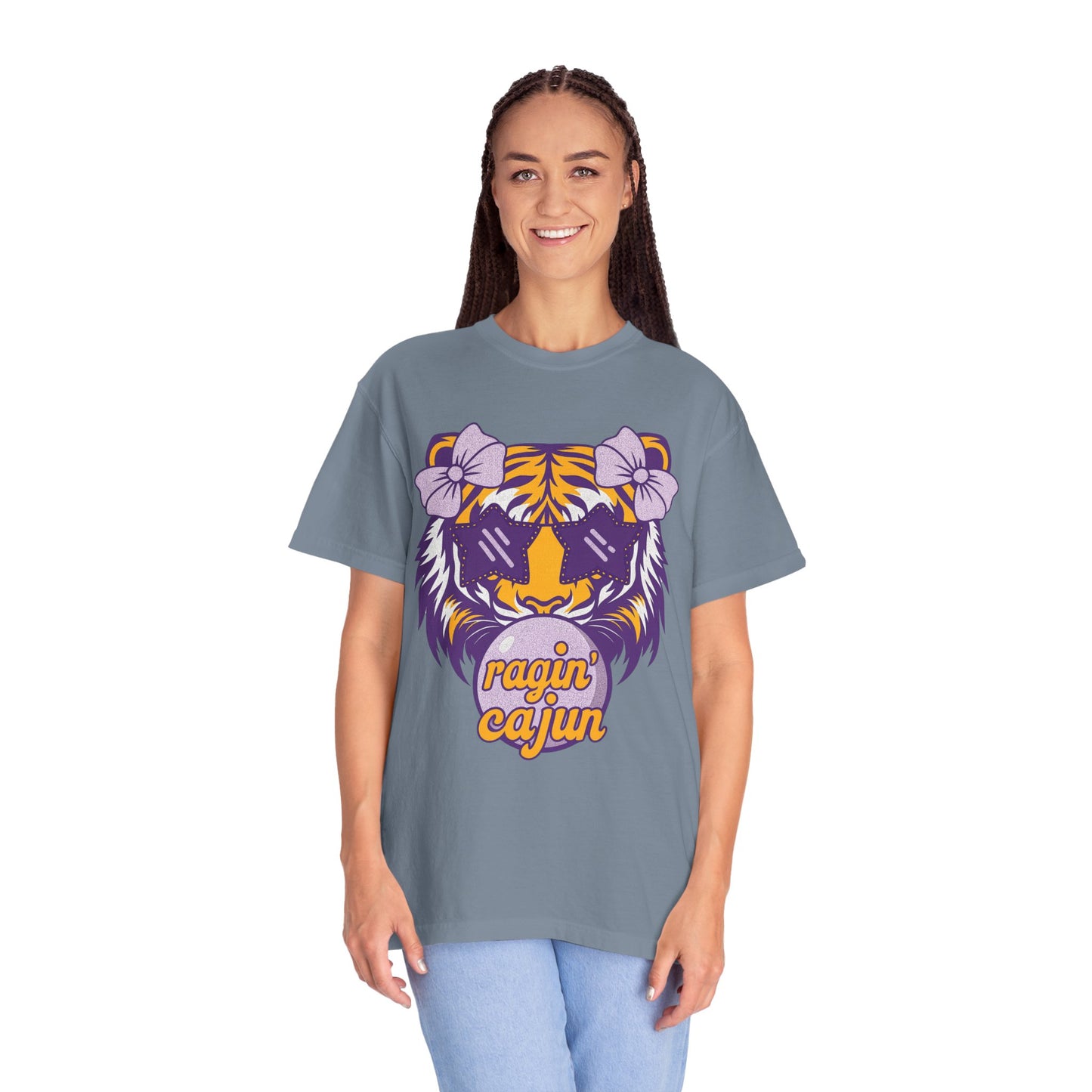 Ragin Cajun Bow Bubble Tiger T-Shirt - Casual Wear and Gift for Animal Lovers