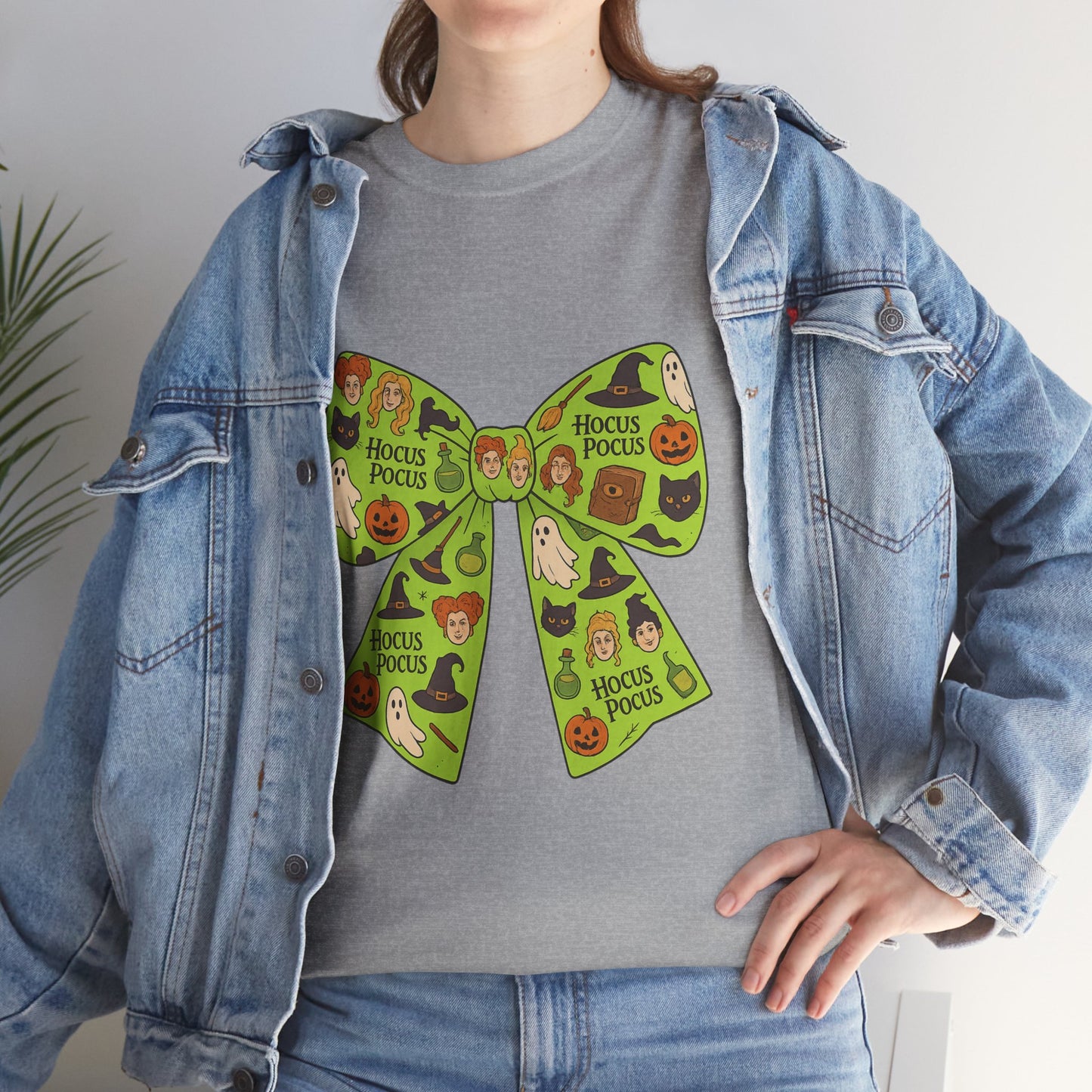 Halloween Graphic Tee, Spooky Season Unisex Shirt, Hocus Pocus Bow Tee, Autumn Style Shirt, Trick or Treat Apparel