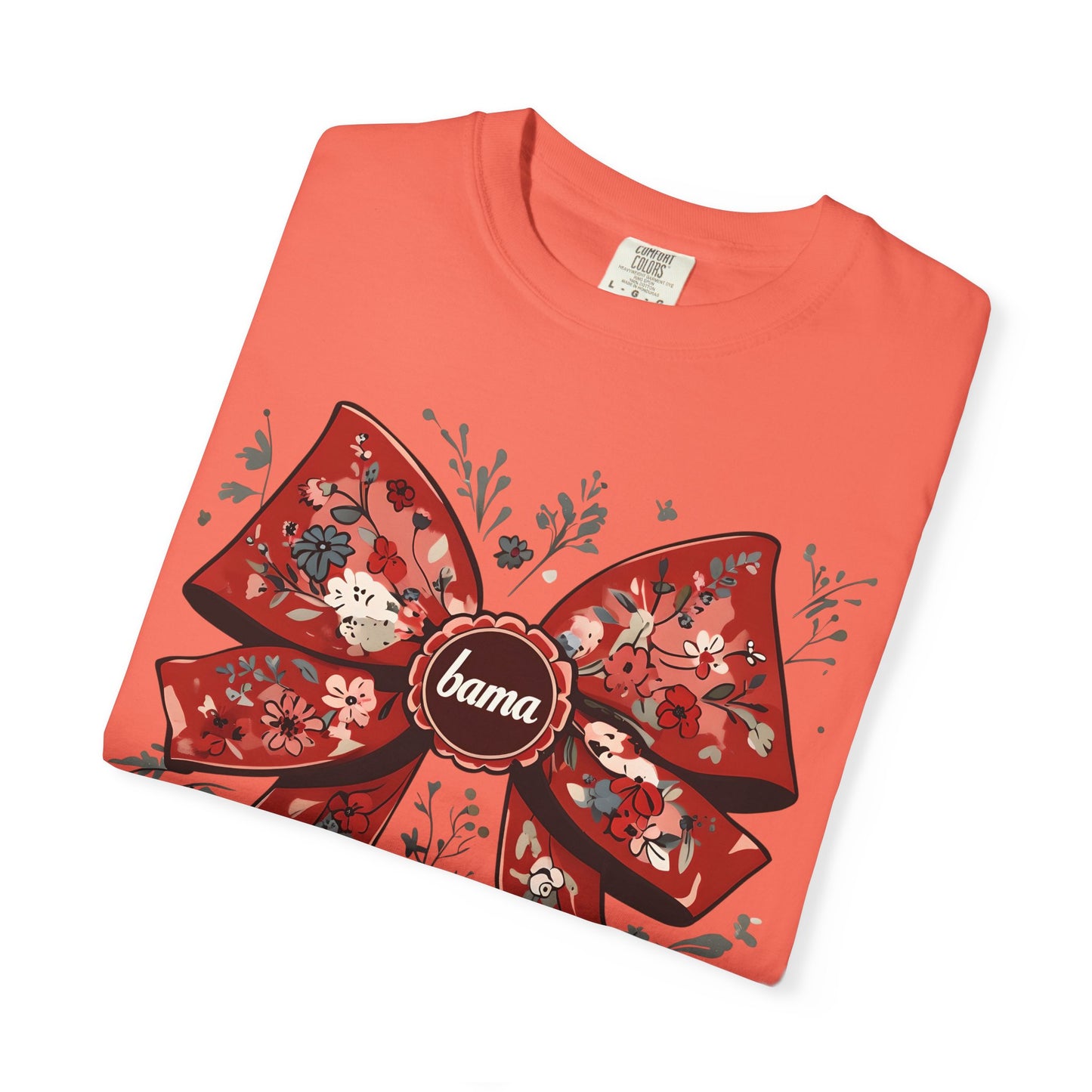 Floral Bow T-shirt - Comfort Colors - Coquette Bama Bow - Alabama Fan