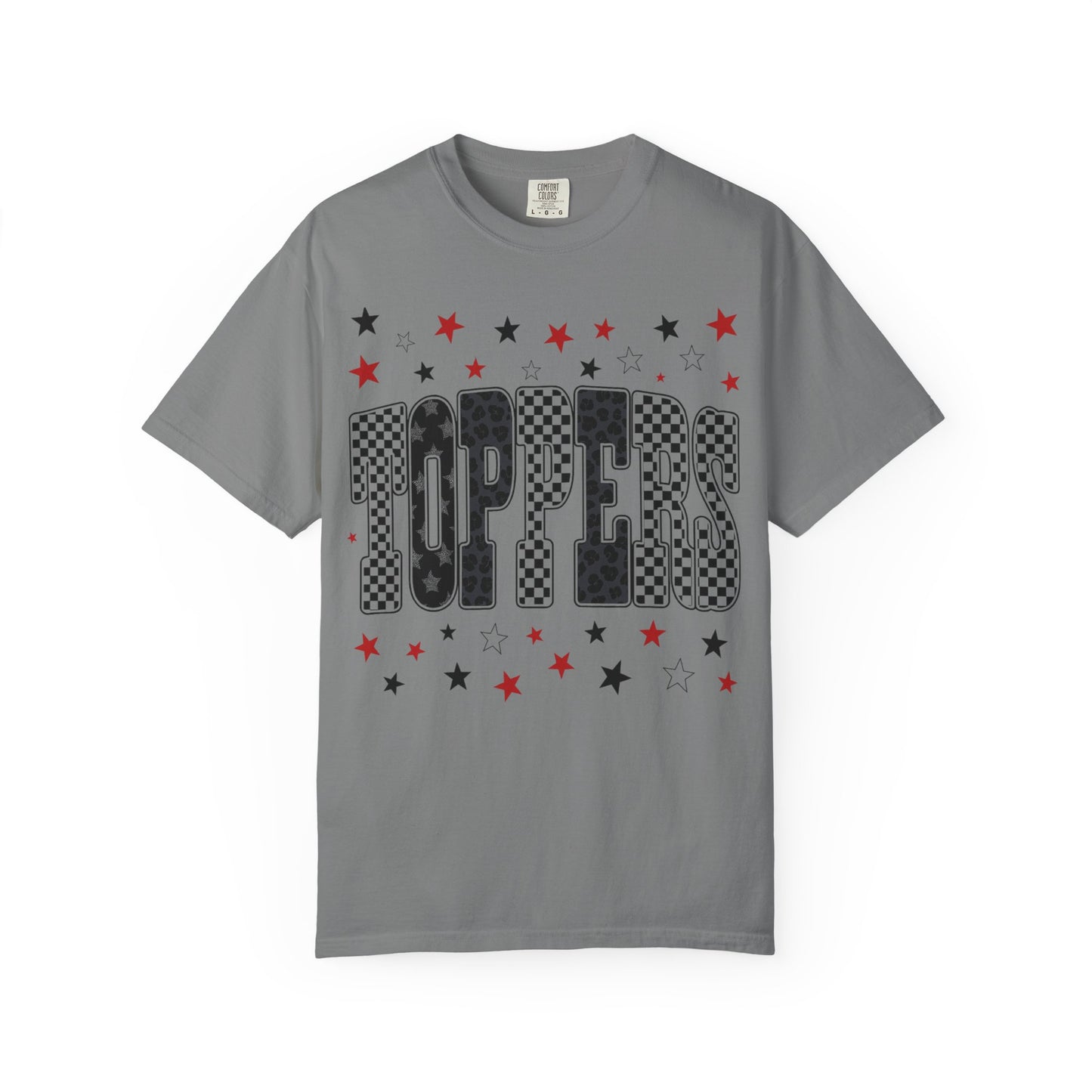 Topper Star and Checker Pattern Graphic Tee