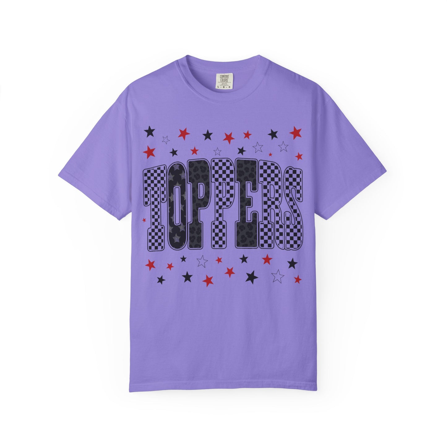 Topper Star and Checker Pattern Graphic Tee