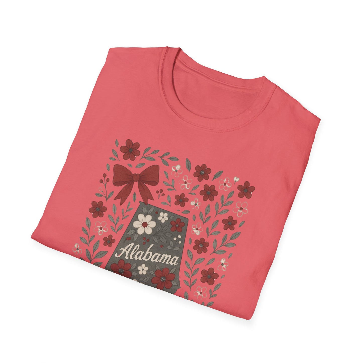 Alabama Floral Unisex T-Shirt, Southern Pride Shirt, Gift for Her, Travel Tee, Spring Apparel