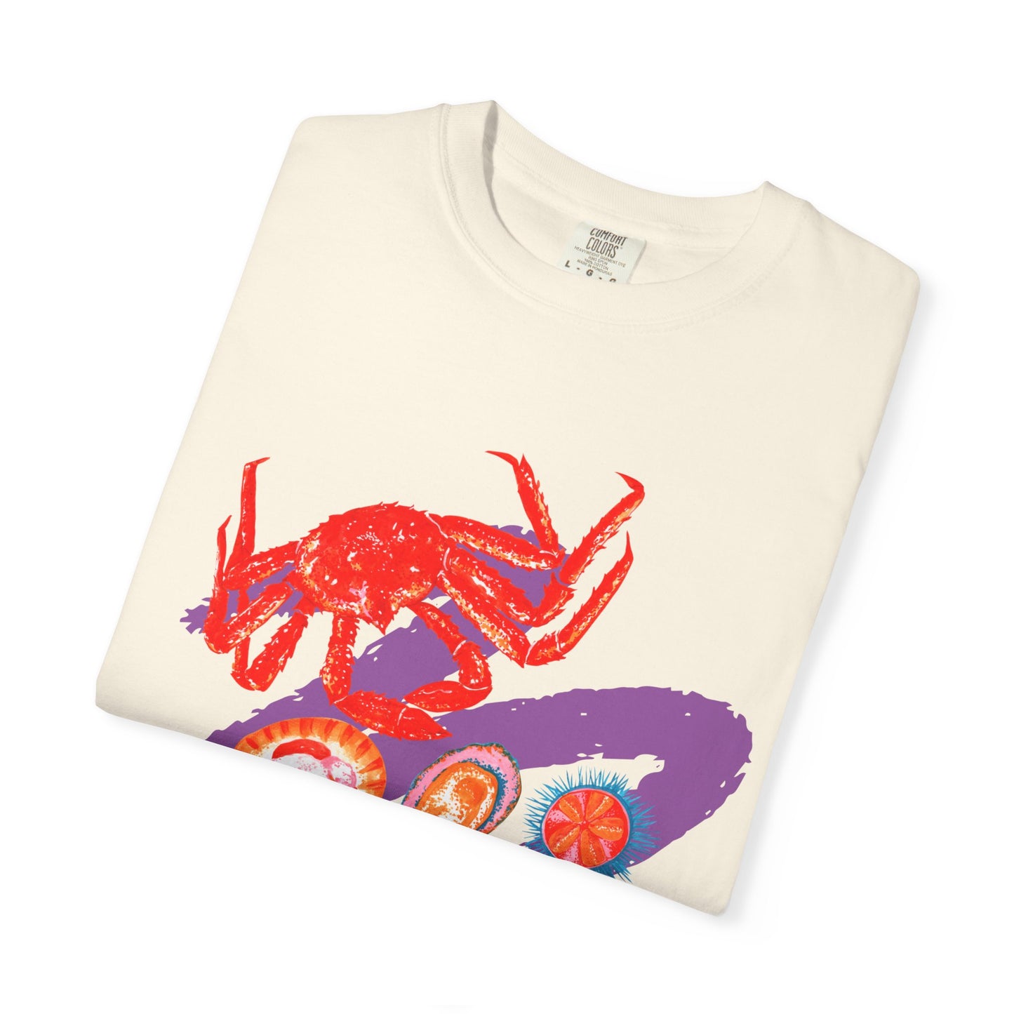 Comfort Colors Vibrant Seafood T-Shirt, French Coastal Tee, Distressed Shirt, Oversized Coquette Aesthetic, Nautical Style