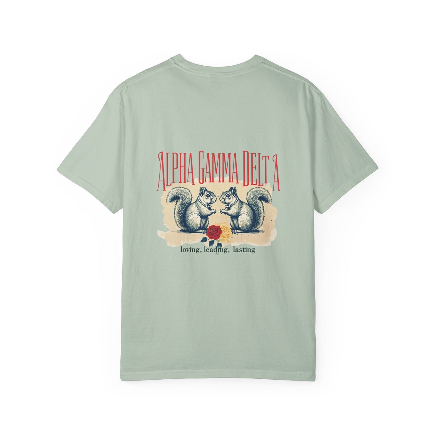 AGD Charming Sorority T-Shirt, Squirrel Design, Unisex Apparel, Perfect Gift, Casual Wear, College Life, Greek Life, Fraternity Events
