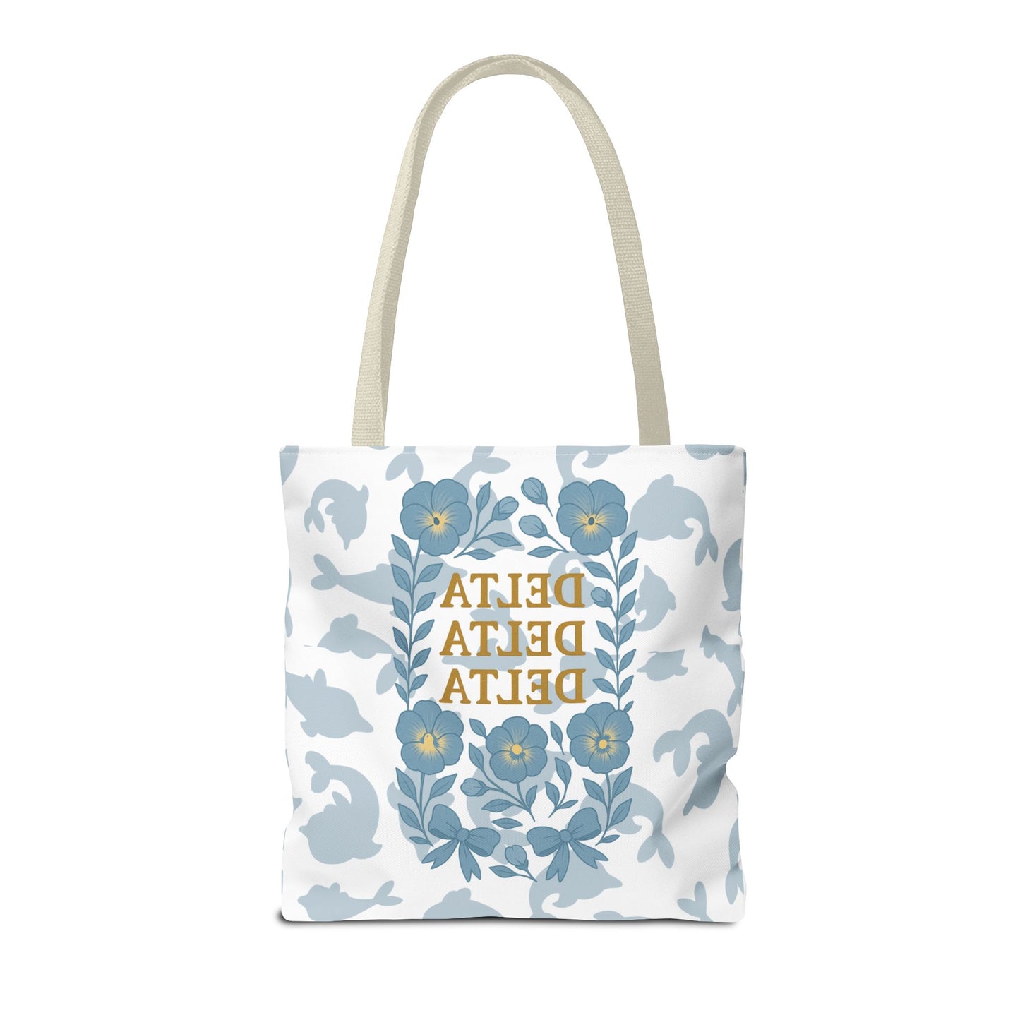 Delta Delta Delta Floral Tote Bag | Sorority Gift | Reusable Shopping Bag | Summer Accessory | Eco-Friendly Bag | Stylish Storage