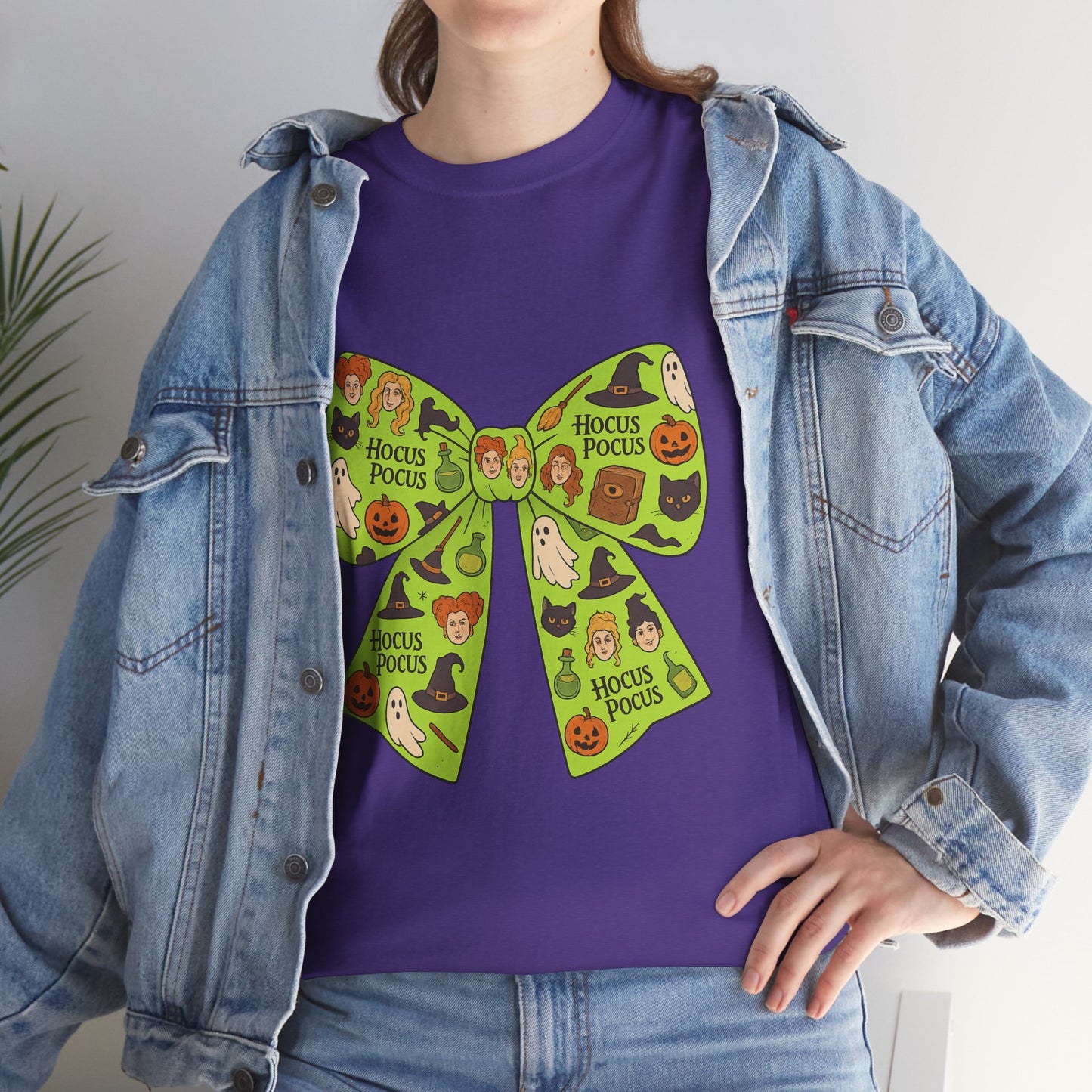 Halloween Graphic Tee, Spooky Season Unisex Shirt, Hocus Pocus Bow Tee, Autumn Style Shirt, Trick or Treat Apparel