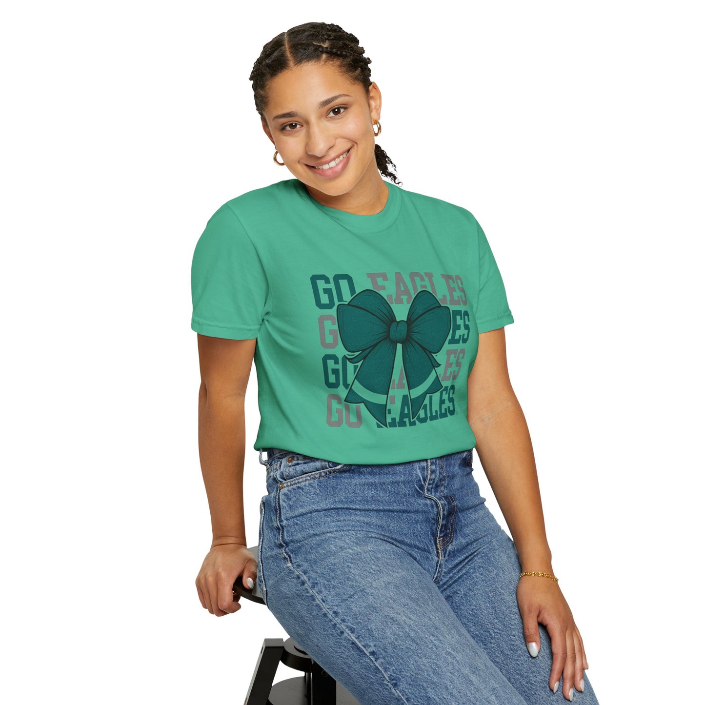 Cheerful Eagles T-Shirt, Unisex Sports Tee, Game Day Shirt, Football Fan Apparel, Gift for Sports Lovers