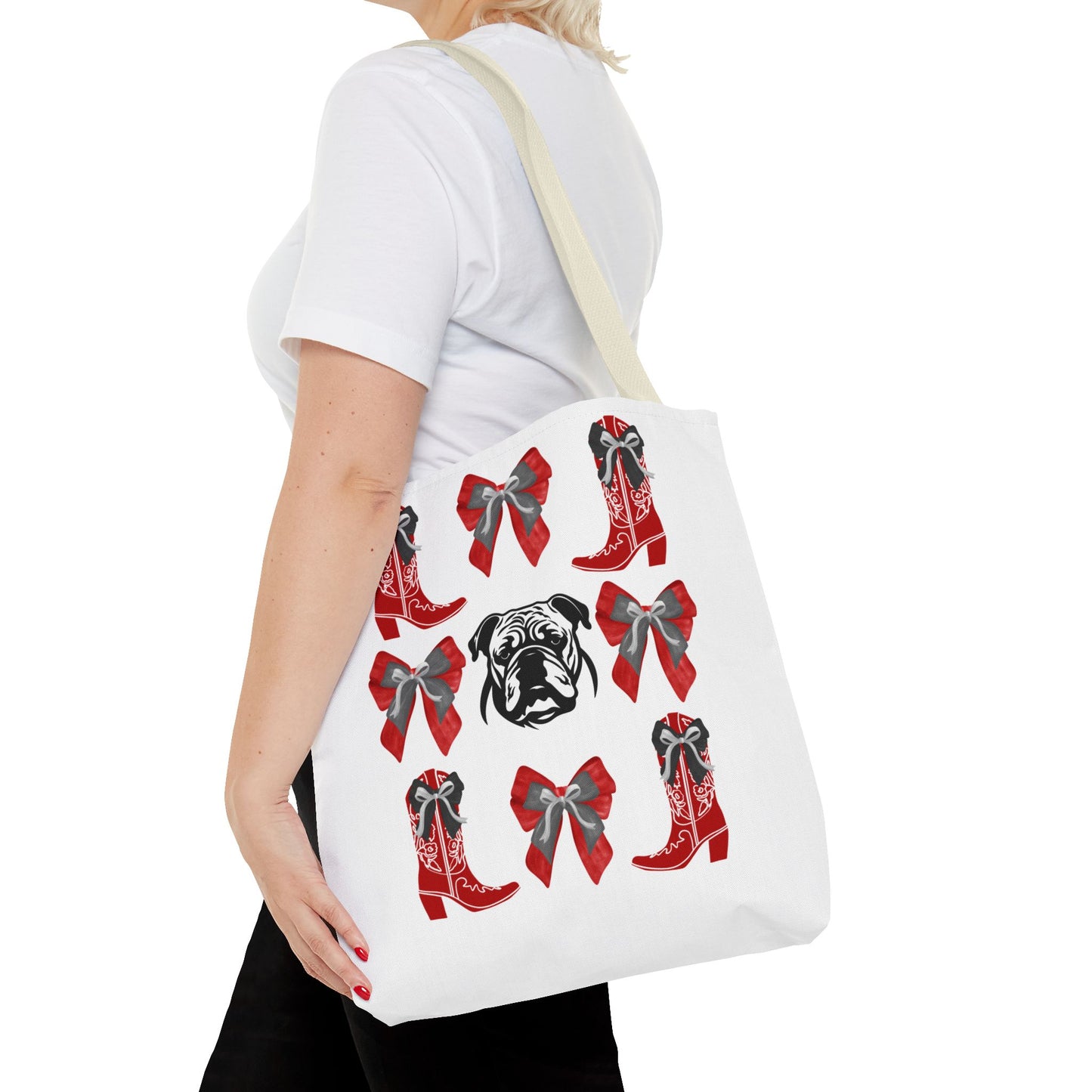 UGA Bulldogs Coquette Bow Tote Bag