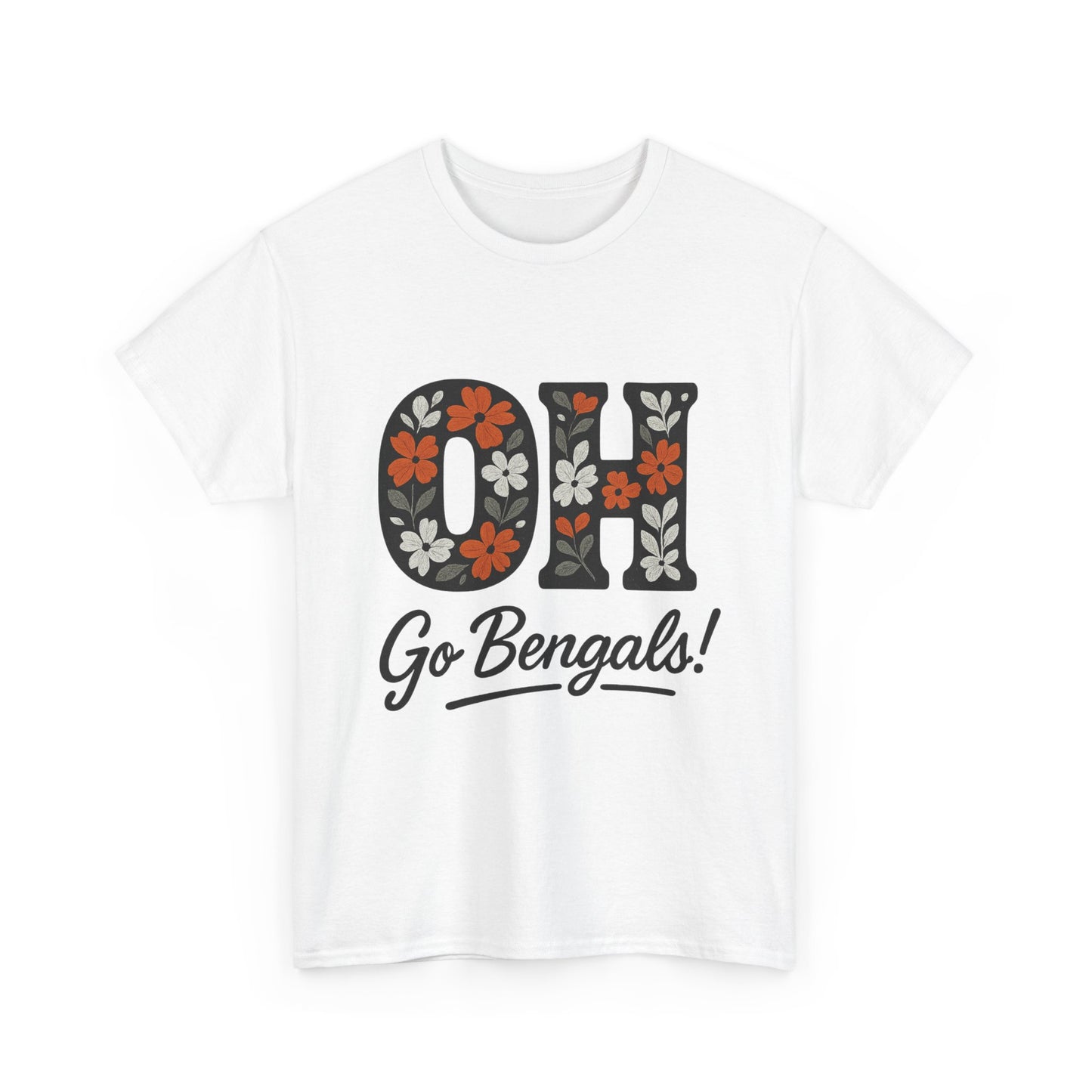 Bengals Floral Tee - Unisex Heavy Cotton