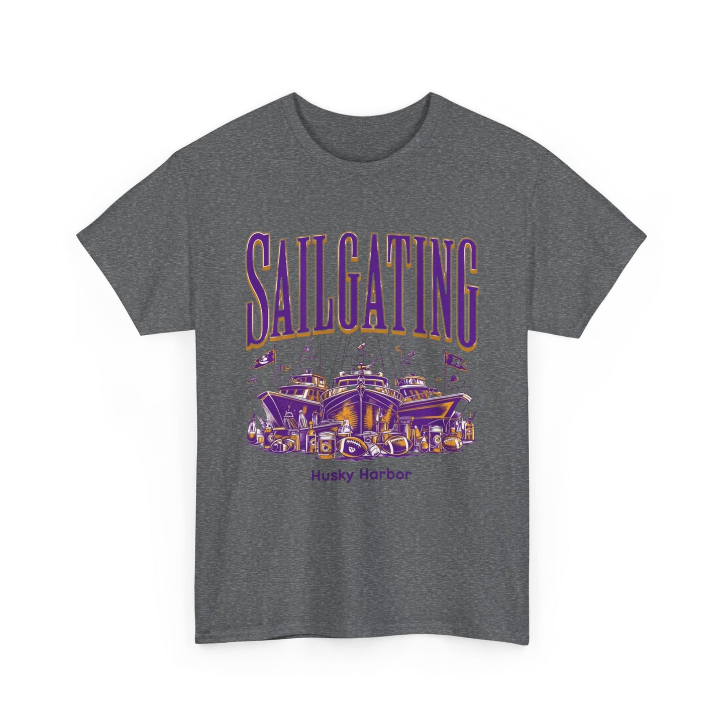 Sailgating Tee - Washington Huskies Unisex Heavy Cotton Shirt