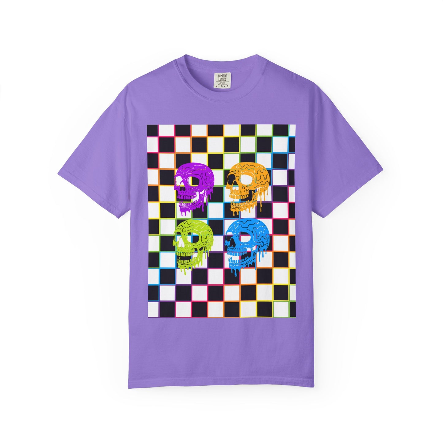 Vibrant Skull Graphic T-Shirt, Unisex Tee, Halloween Outfit, Alternative Fashion, Festival Wear, Casual Street Style