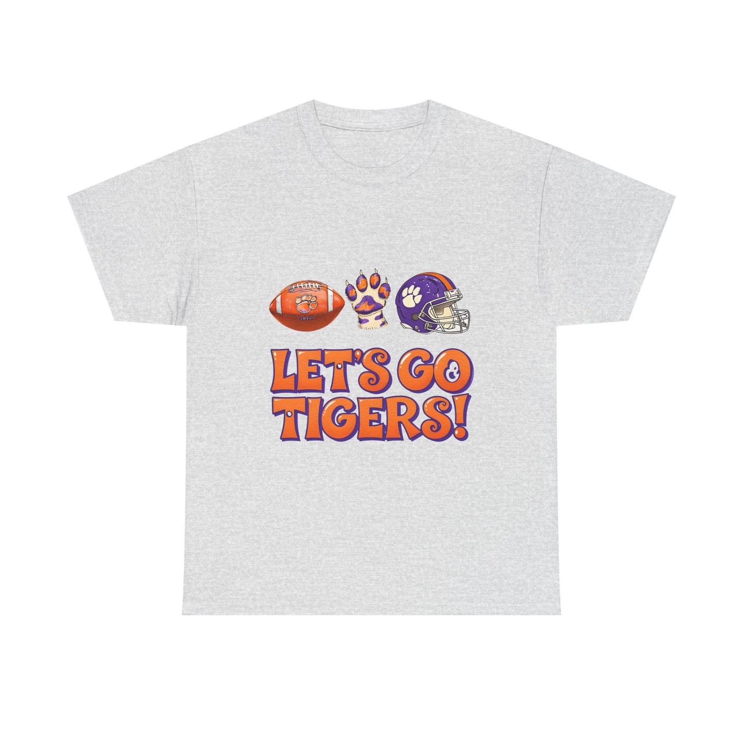 Unisex Heavy Cotton Tee - Let's Go Tigers! Sports Fan Tee, Game Day Shirt, Tailgate Apparel, Team Pride Top, College Football Gear