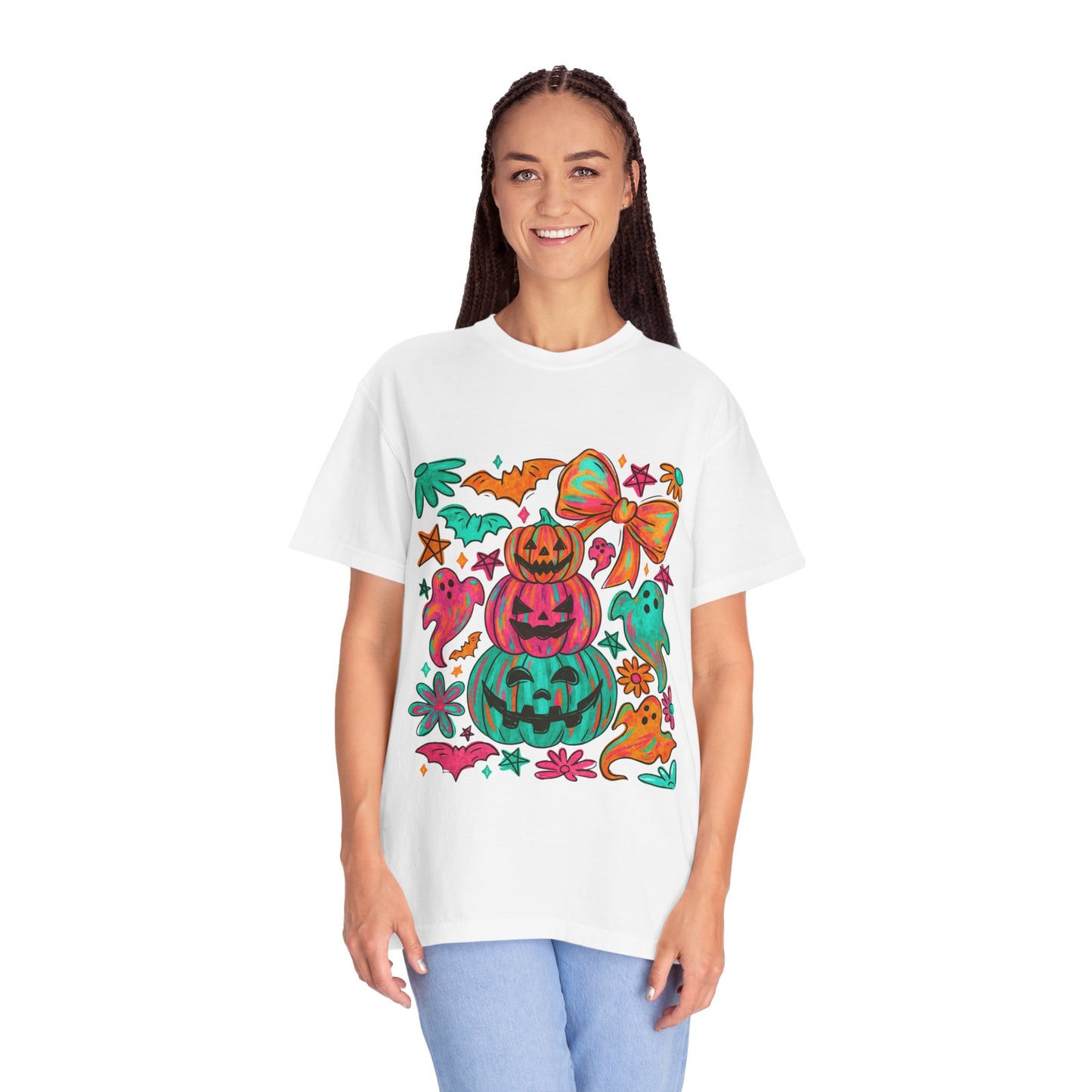 Whimsical Halloween T-Shirt, Perfect for Fall Celebrations, Ghosts & Pumpkins Design, Unisex Tee, Festive Apparel, Halloween Costume