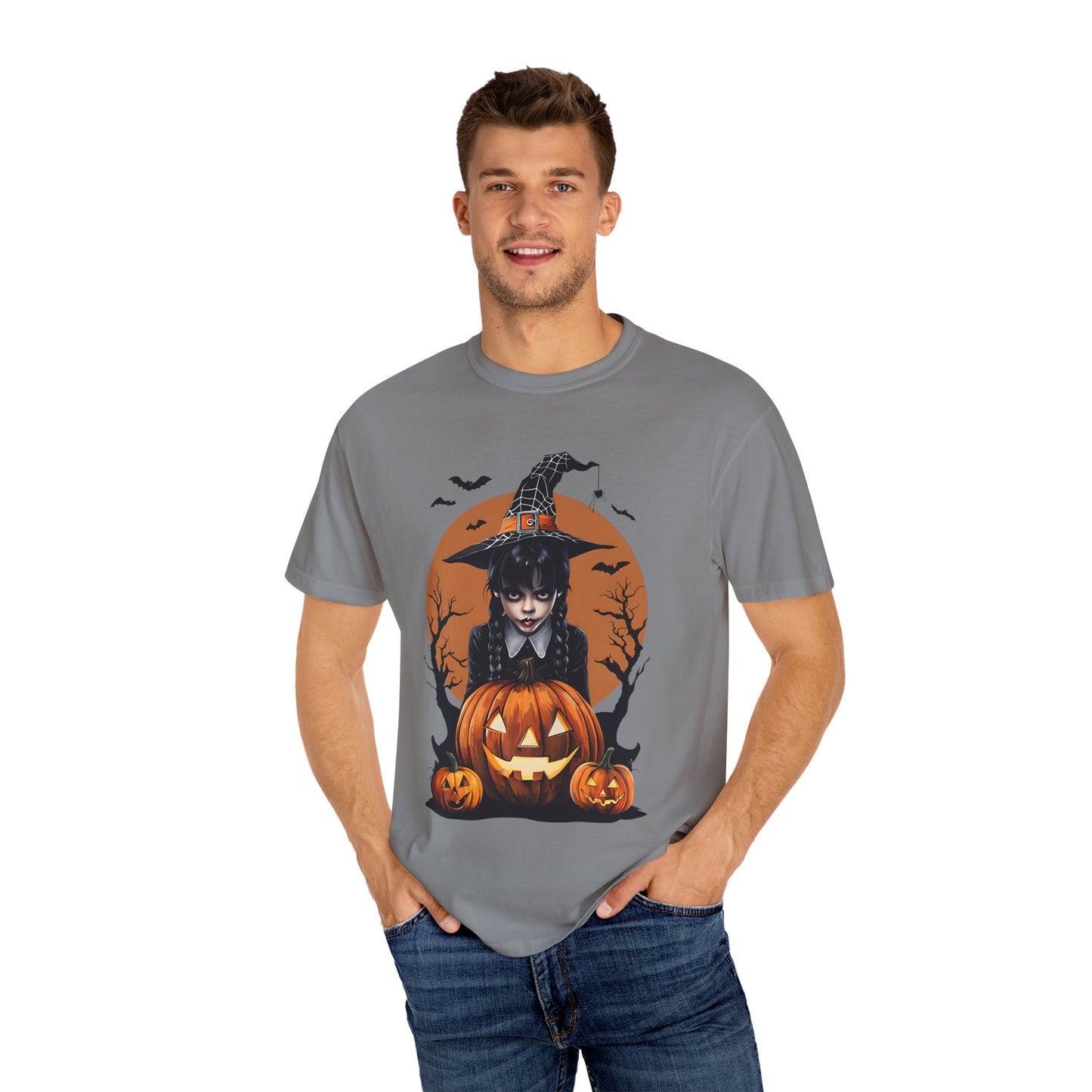 Halloween Witch Graphic Tee, Spooky Unisex T-Shirt, Pumpkin Halloween Costume, Fall Festive Apparel, Witchy Shirt for October