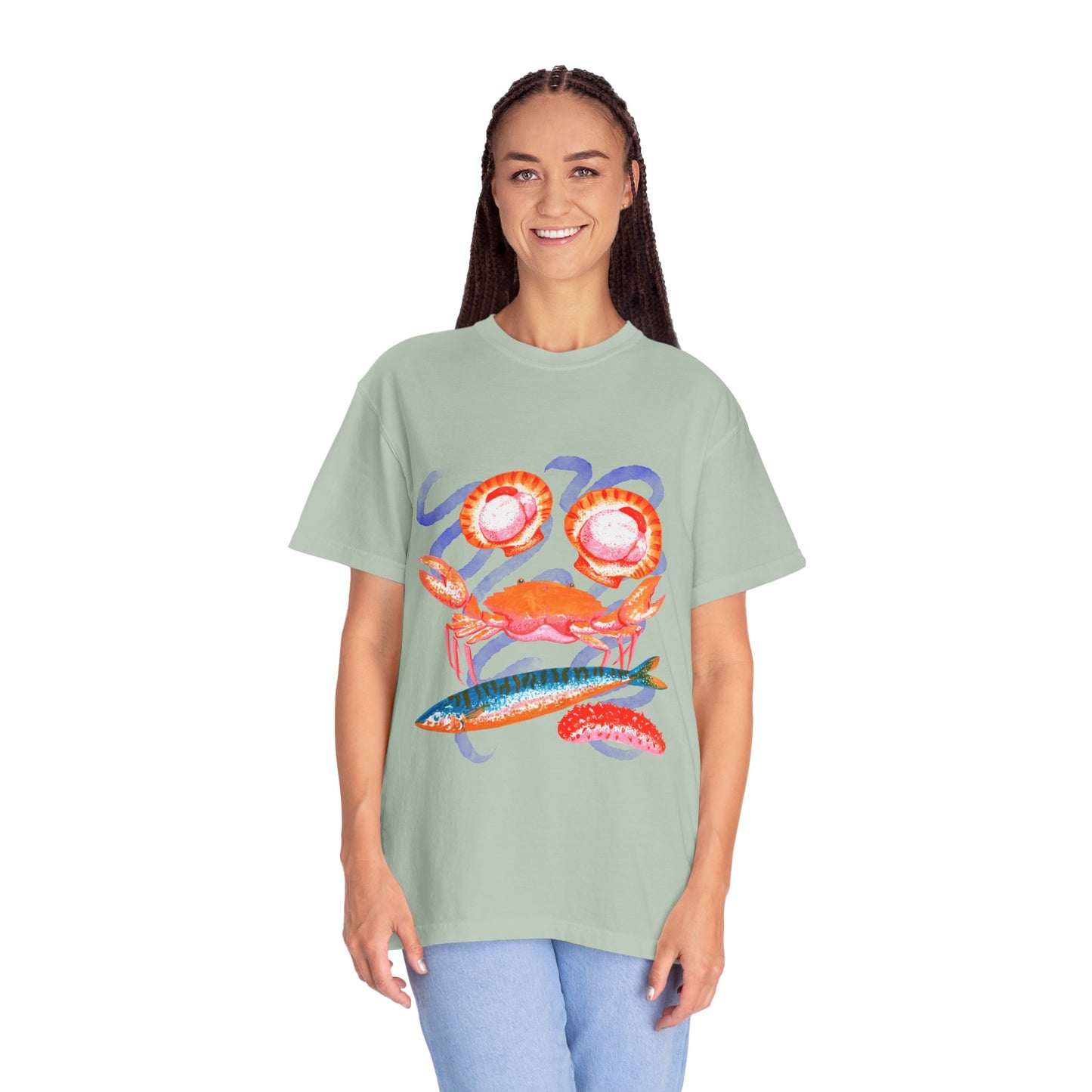 Retro Seafood Graphic T-Shirt - Fresh Catch Comfort Colors Tee