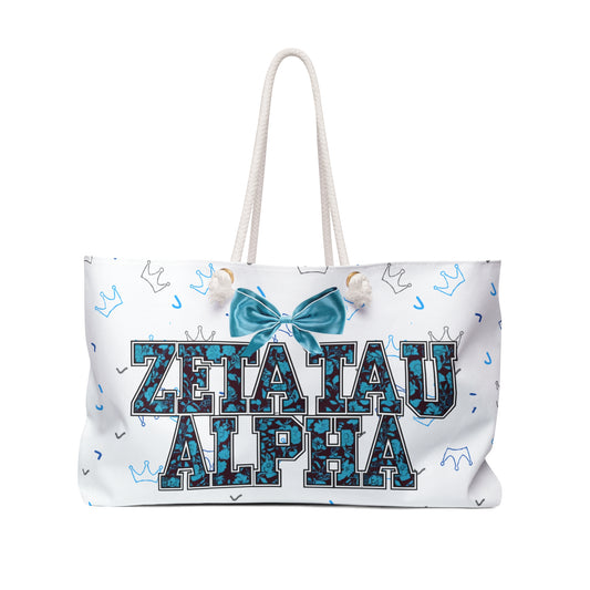 Zeta Tau Alpha Weekender Bag, Travel Tote, Sorority Weekend Bag, Gift for Sorority Sisters, College Dorm Essential, Beach Bag