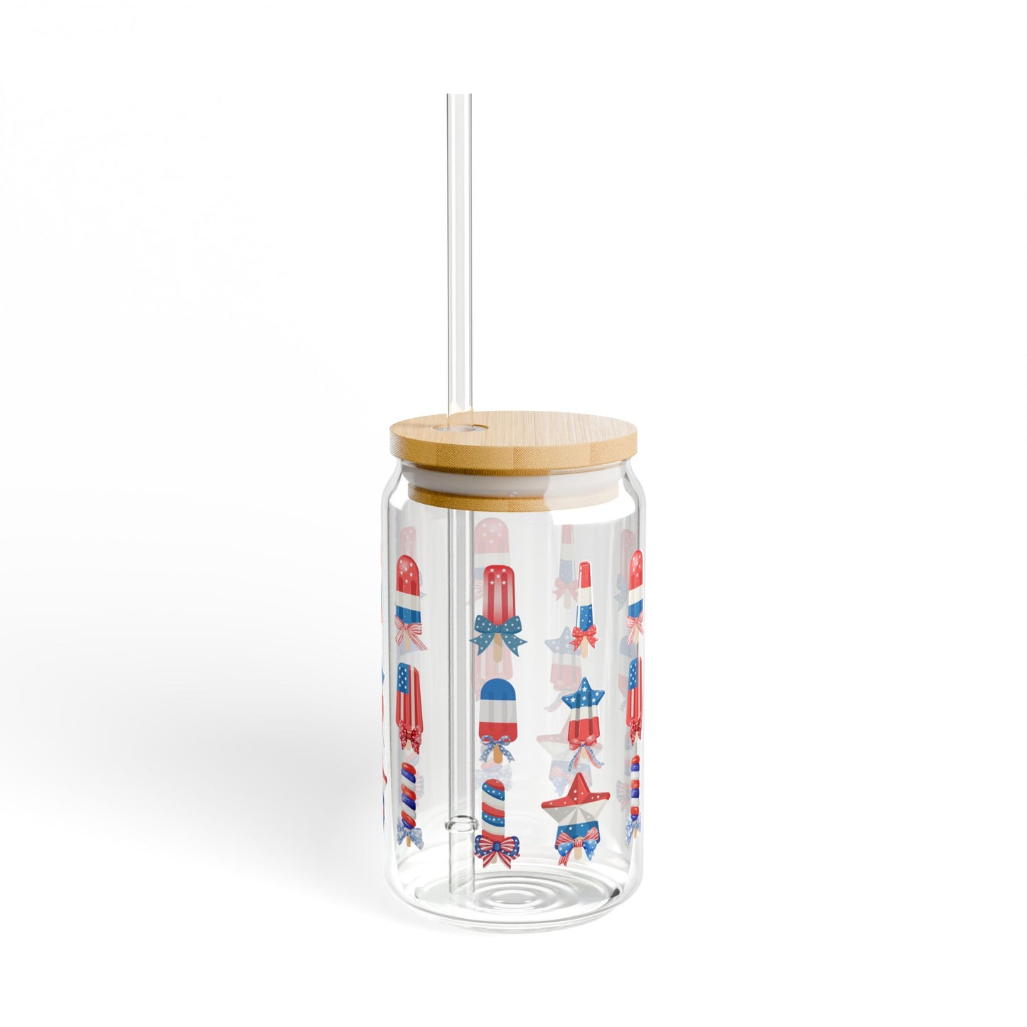 Patriotic Sipper Glass, 16oz - Summer BBQ Drinkware, 4th of July Decorations, Reusable Beverage Container, Fun Party Accessory, Unique [...]