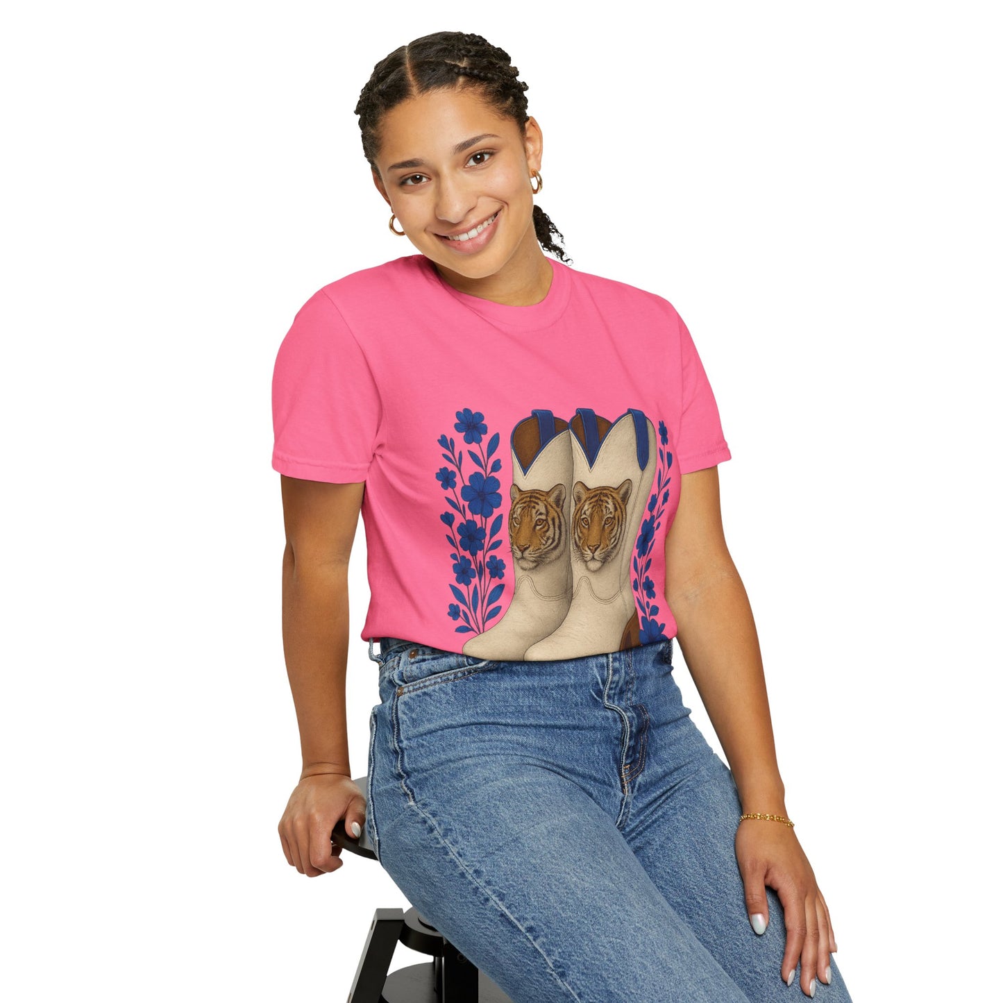 Graphic T-Shirt - Cowboy Boots & Tigress, Unisex Tee, Vintage Country Style-Memphis Tiger Fan