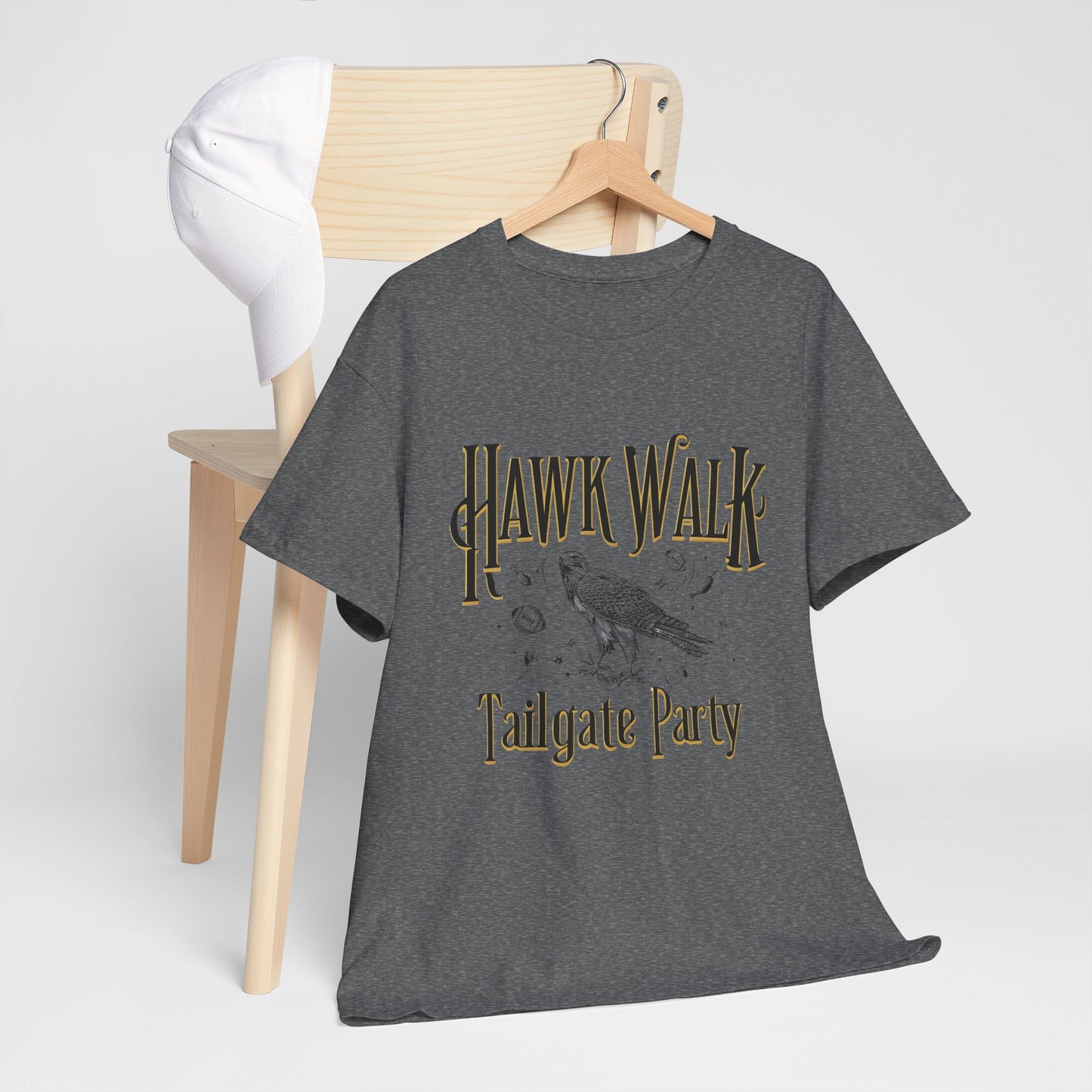 Hawk Walk Tailgate Tee, Unisex Cotton Shirt, Outdoor Event T-Shirt, Festival Wear, Bird Lover Gift, Sports Gathering Apparel