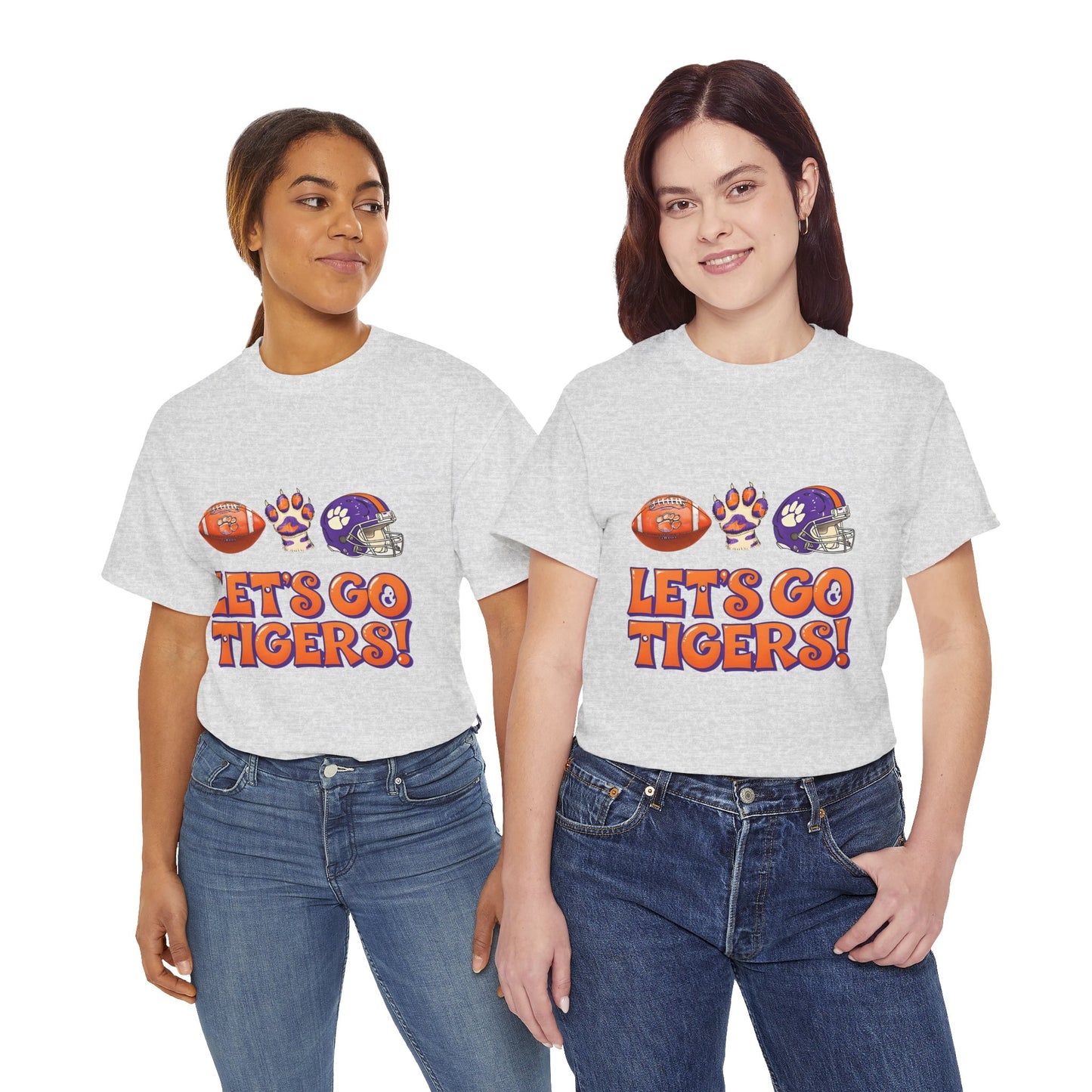 Unisex Heavy Cotton Tee - Let's Go Tigers! Sports Fan Tee, Game Day Shirt, Tailgate Apparel, Team Pride Top, College Football Gear