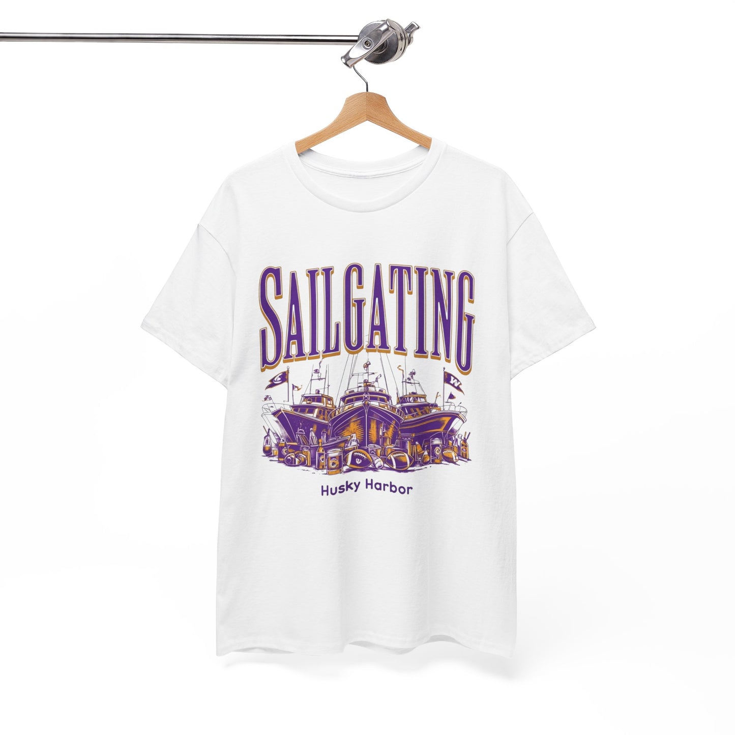 Sailgating Tee - Washington Huskies Unisex Heavy Cotton Shirt