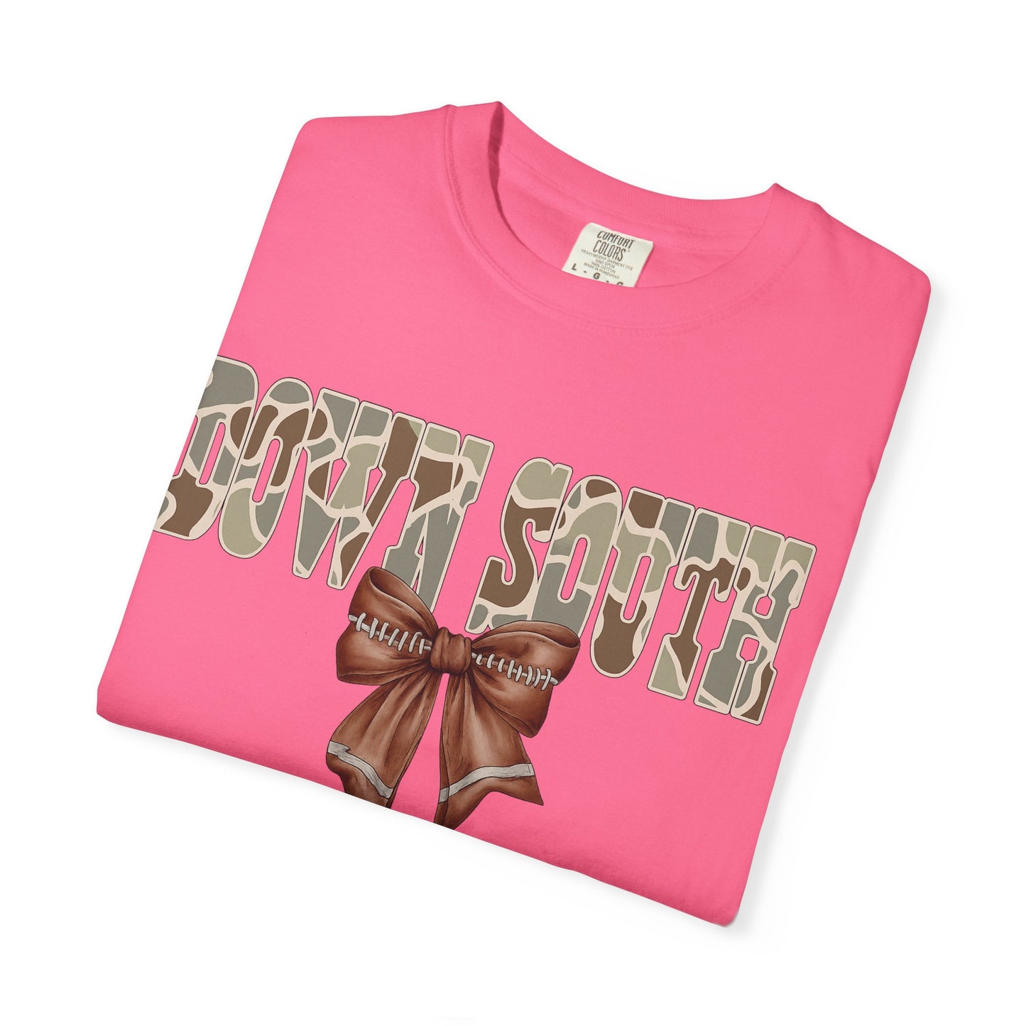 Camo Bow Graphic Tee - Trendy Apparel for Casual Outings and Birthdays