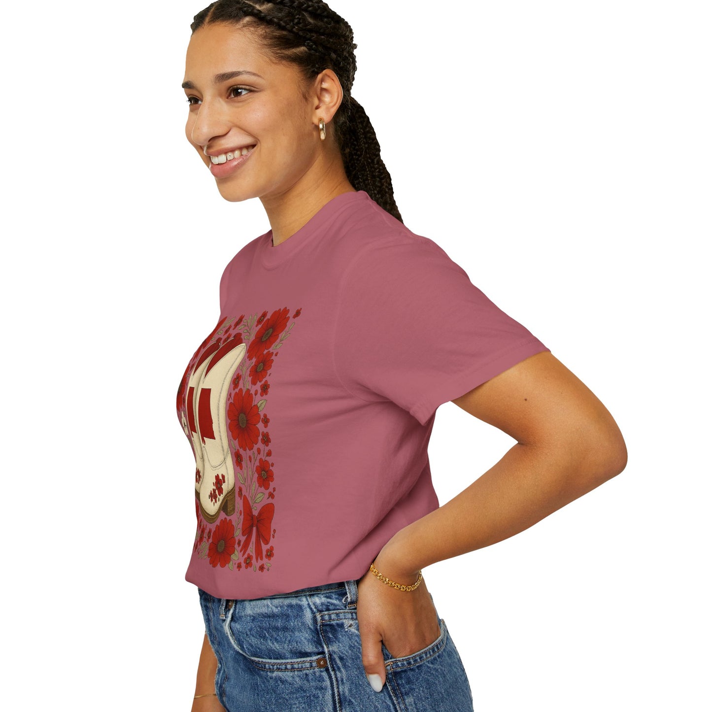 Vintage Cowboy Boots Floral Unisex T-shirt - Alabama Fan, Bama Game Day