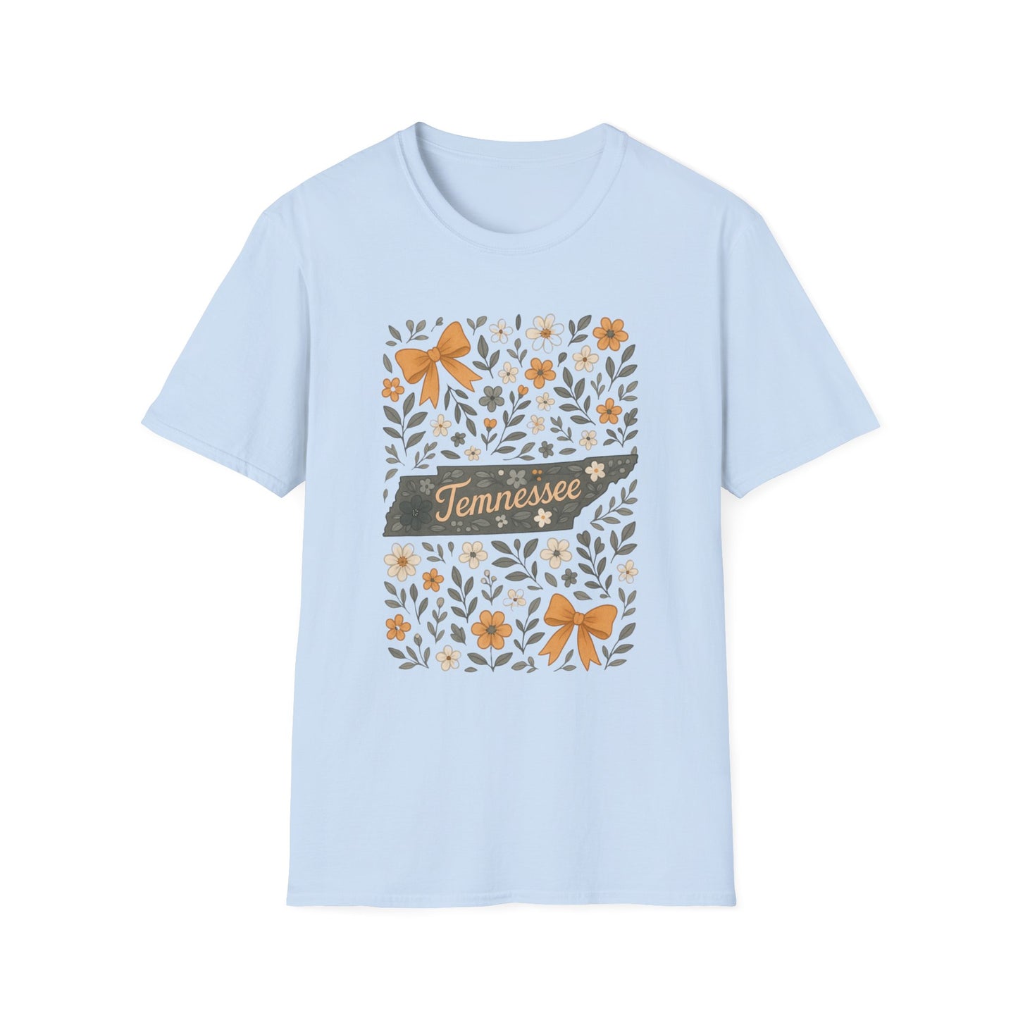 Tennessee Floral T-Shirt, Casual Wear, Gift for Her, Souvenir, Nature Lover Apparel, Spring Outfit