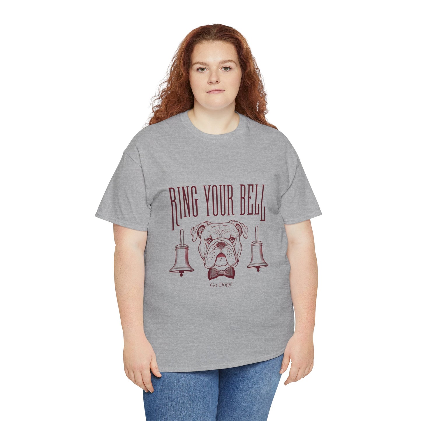 Dog Lover's Unisex Heavy Cotton Tee | 'Ring Your Bell' Shirt, Bulldog Tee, Pet Owner Gift, Funny Dog Apparel, Casual Wear