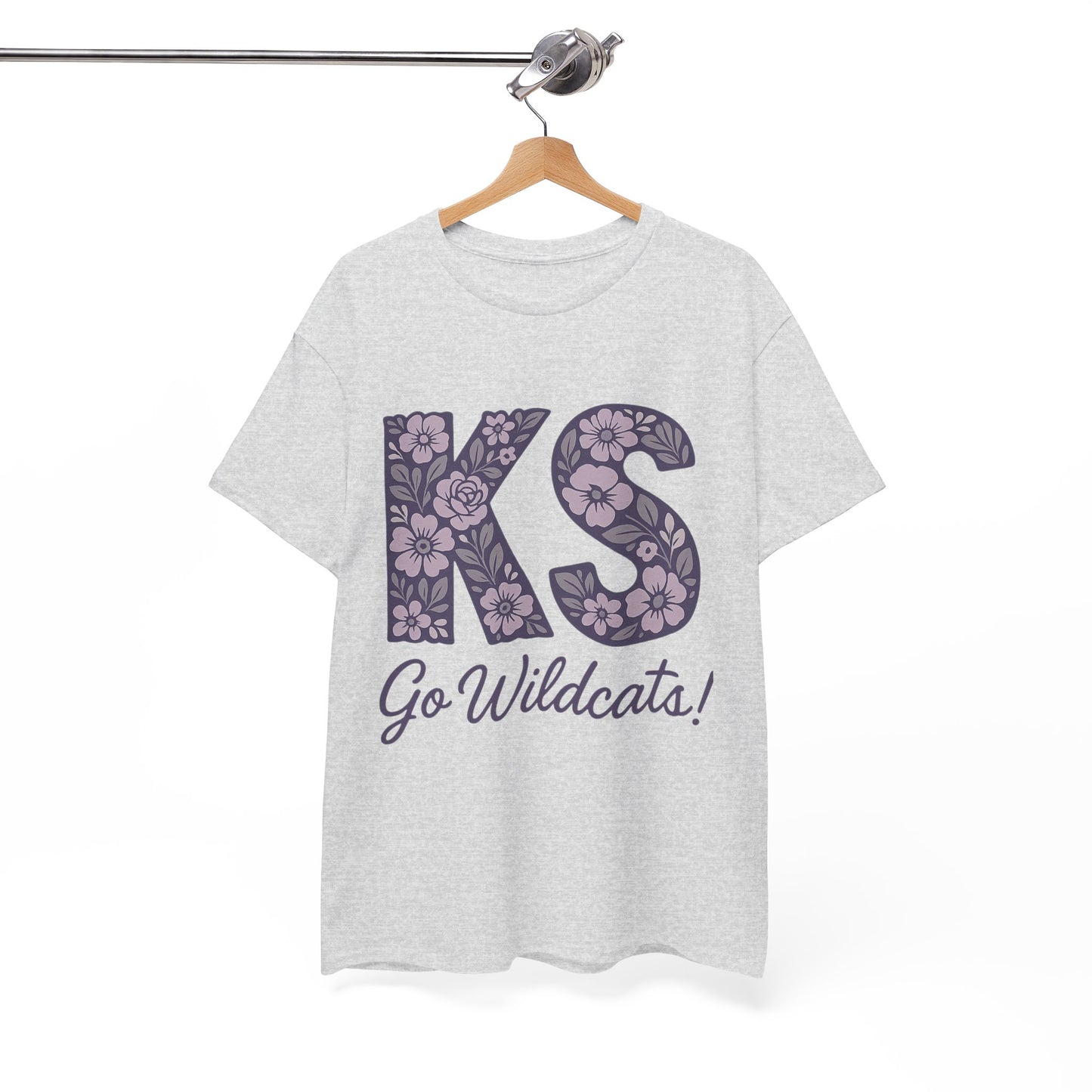 KS Floral Team Spirit Tee: Celebrate Kansas State Wildcats in Style, Perfect for Sports Events, Gifts, & Casual Wear