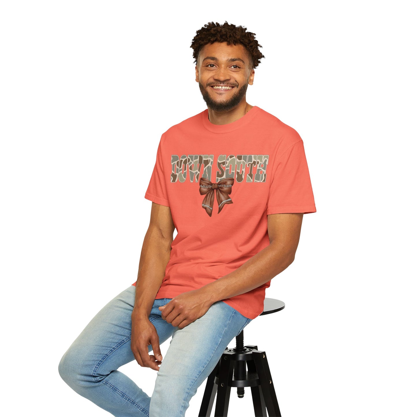 Camo Bow Graphic Tee - Trendy Apparel for Casual Outings and Birthdays