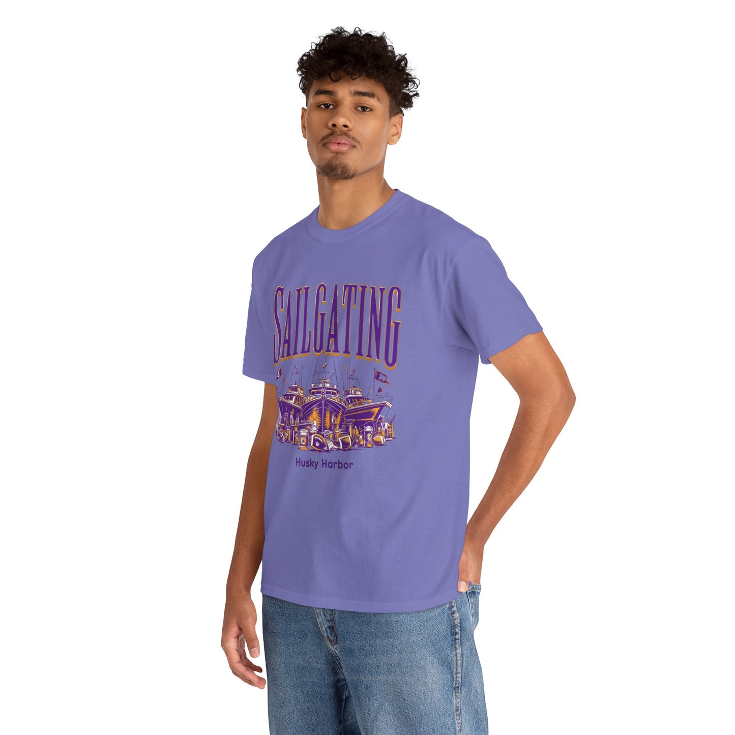 Sailgating Tee - Washington Huskies Unisex Heavy Cotton Shirt
