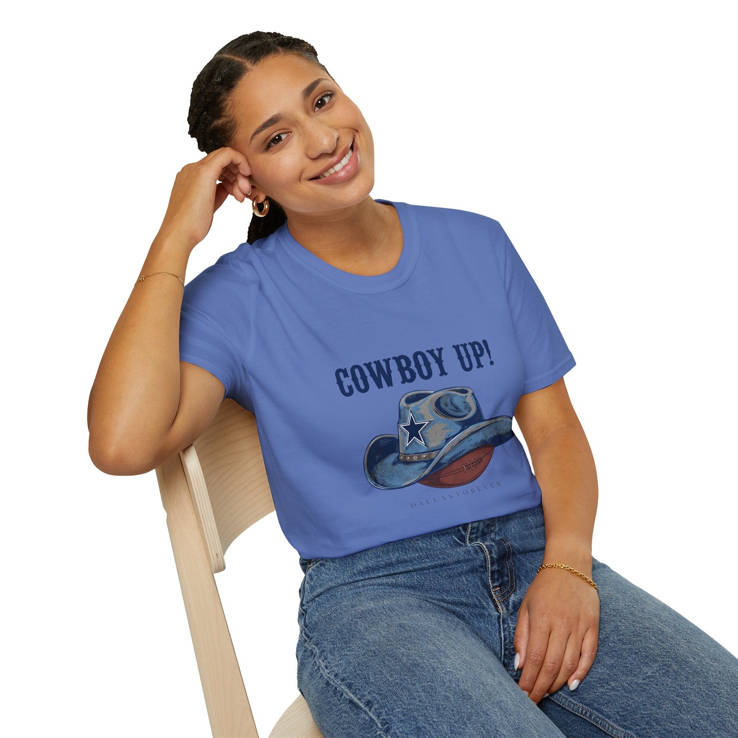 Cowboy Up! Unisex Softstyle T-Shirt - Casual Western Tee for Rodeos, Country Events, Fun Graphic Shirt, Everyday Wear