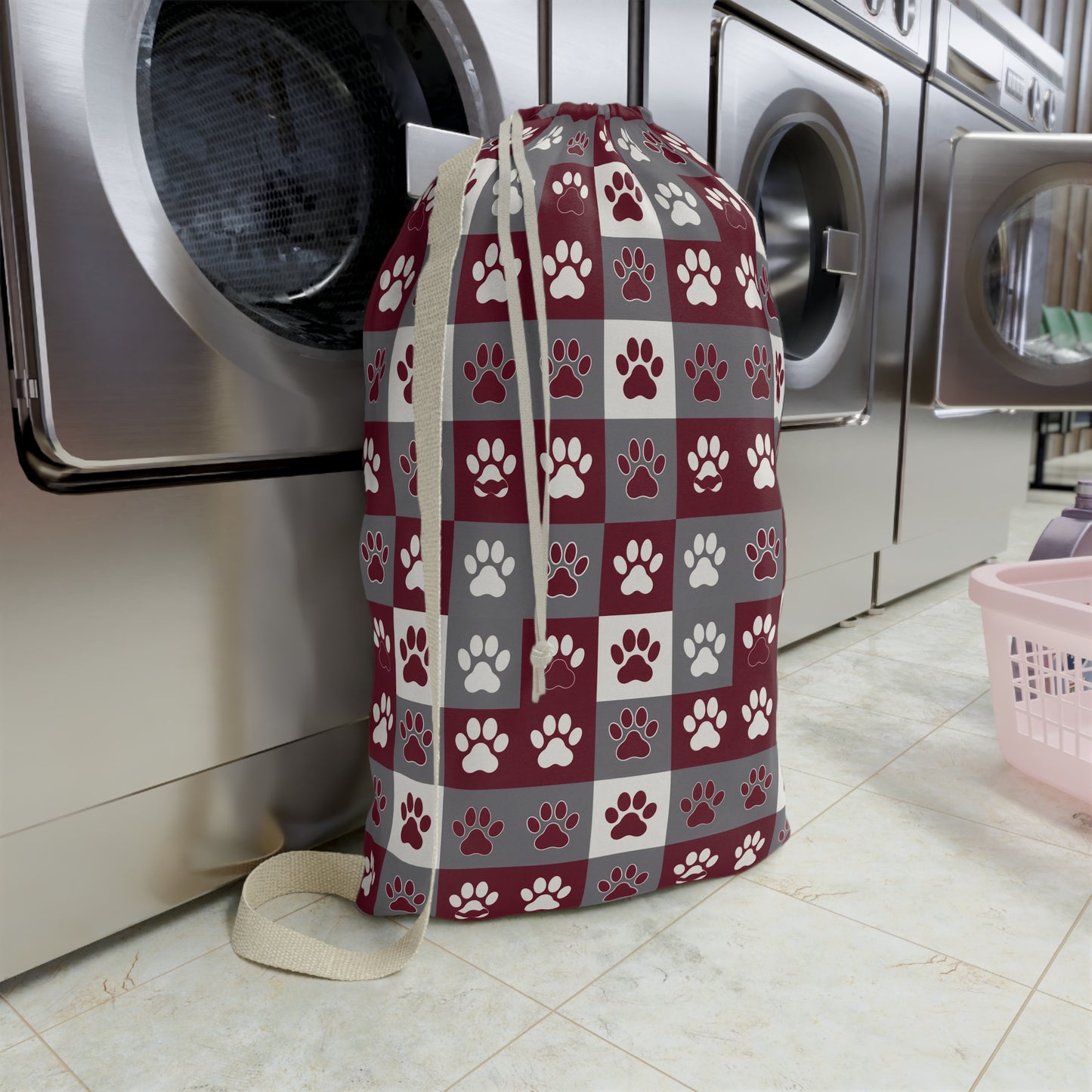 Paw Print Laundry Bag –College Dorm Decor, College Student Gift, Graduation Gift, Go Dogs, Dog-Themed Home Decor