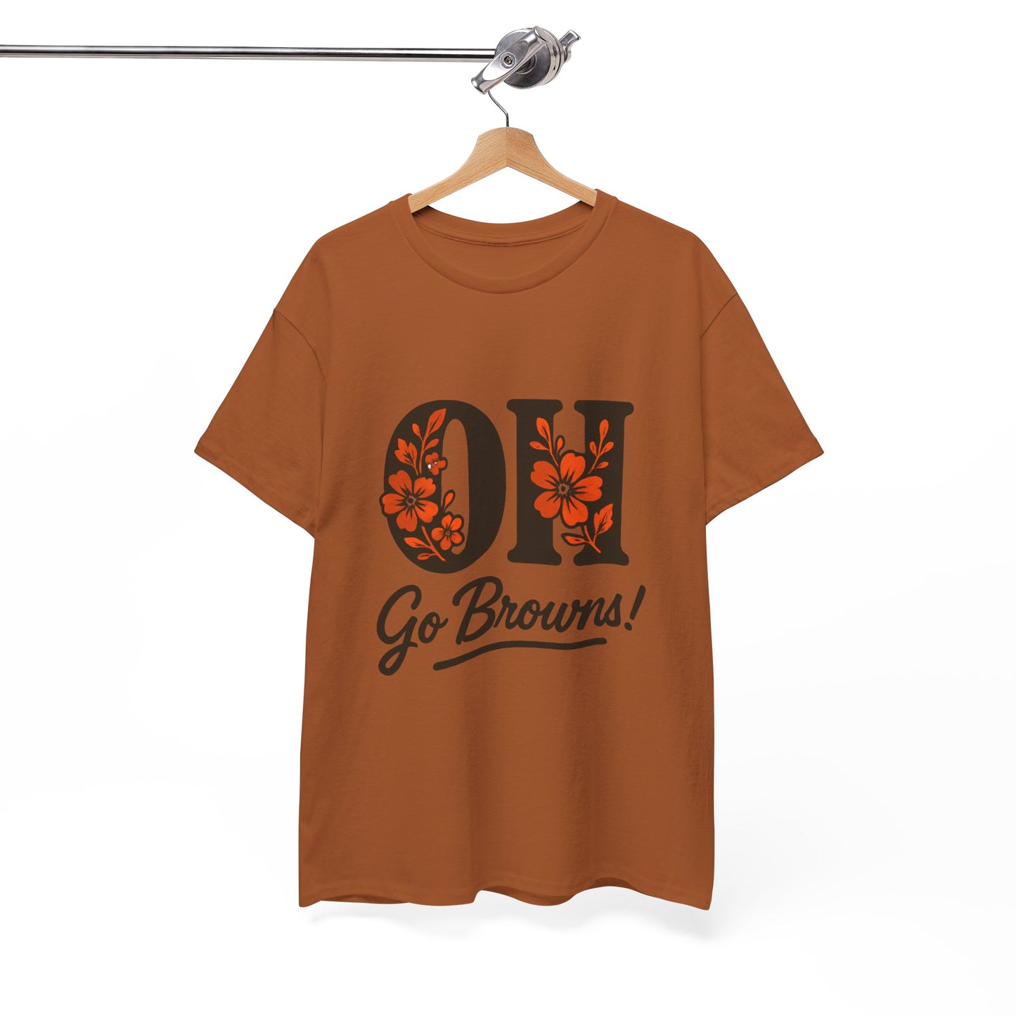 OH Go Browns Floral Unisex Tee, Fan Apparel, Game Day Shirt, Casual Wear, Gift for Sports Lovers