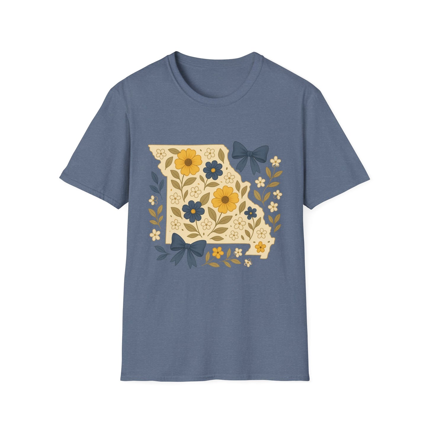 Missouri Floral Unisex T-Shirt, Softstyle Tee, Gift for Her, Spring Fashion, Casual Wear, Personalized Shirt, Eco-Friendly Apparel