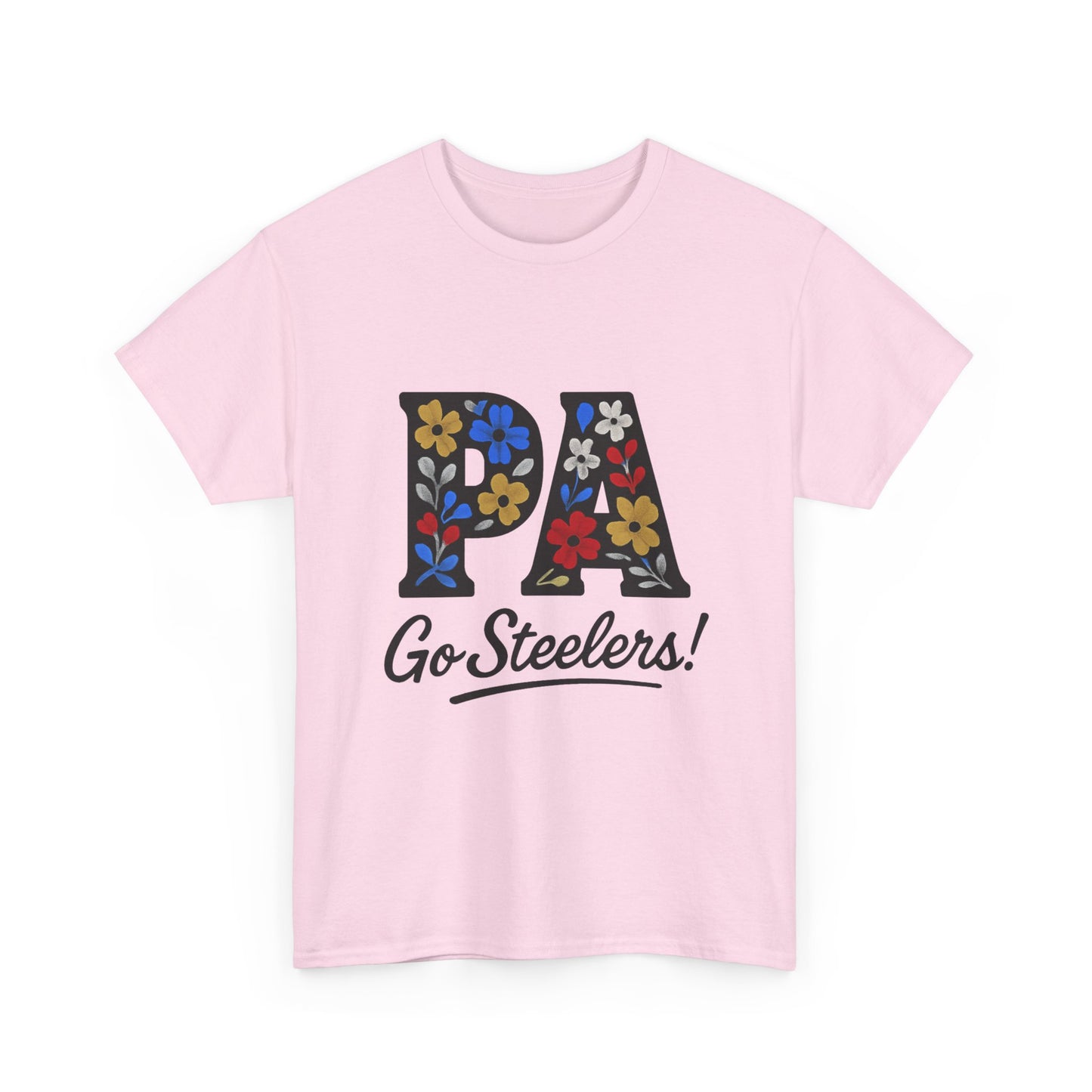 Sports Fan Tee - Floral PA Go Steelers Unisex Heavy Cotton Tee