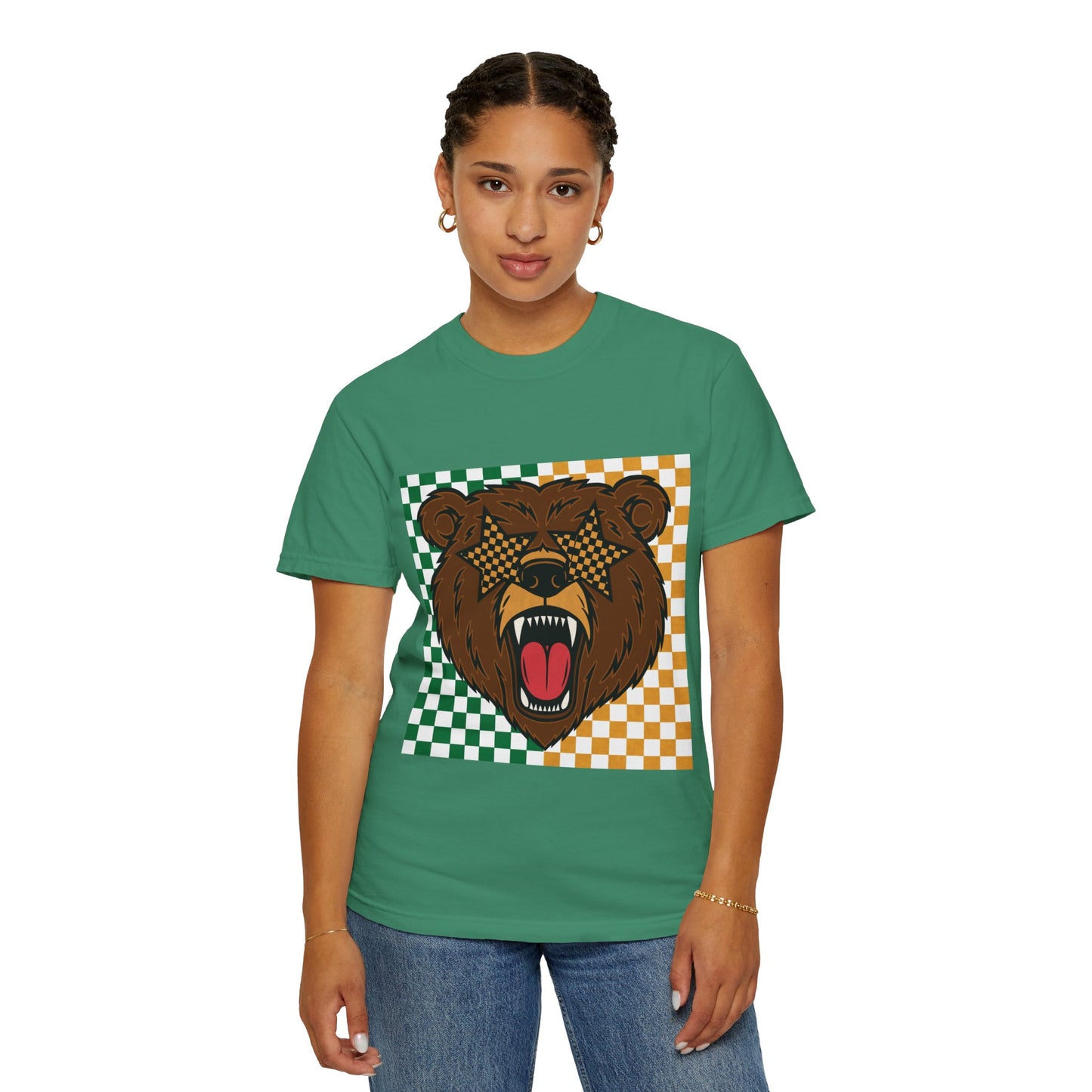 Checkered BU Bear Unisex T-shirt