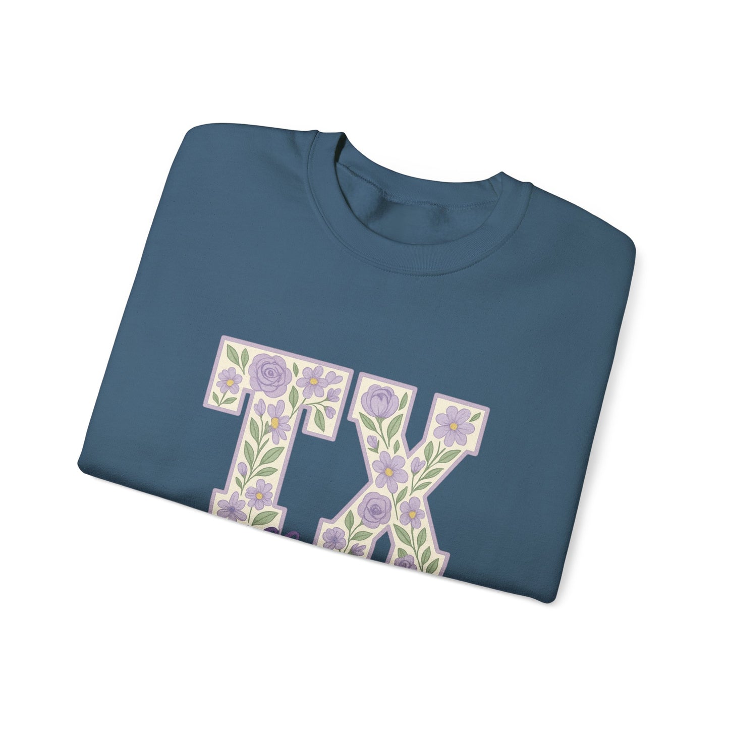 Texas Floral Sweatshirt, Cozy Unisex Crewneck, TX Riff Ram Bah Zoo Pullover, Gift for College Students, Texas Pride Apparel, Spring Fashion