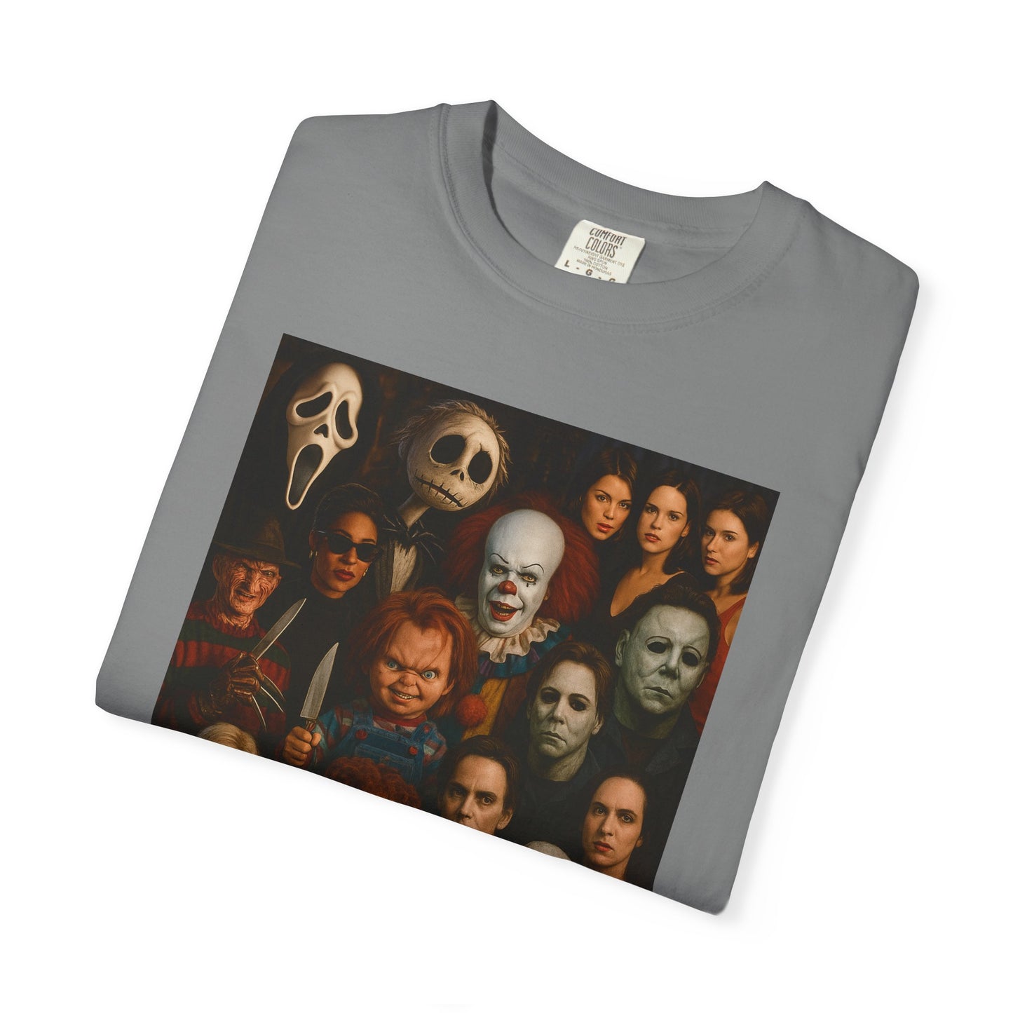 Spooky Halloween T-Shirt | Unisex Garment-Dyed Tee Featuring Iconic Horror Movie Characters, Perfect for Halloween Parties, Horror [...]