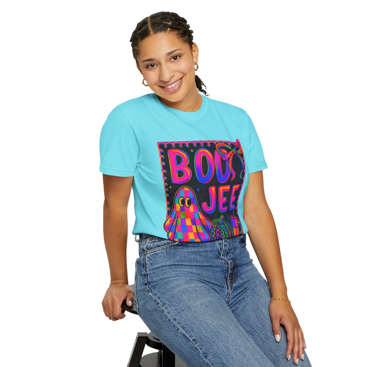 BOOJee Retro Comfort Colors, Garment-Dyed T-shirt, Colorful Graphic Tee, Unisex Streetwear, Fun Gift, Festival Fashion, Vegan Style
