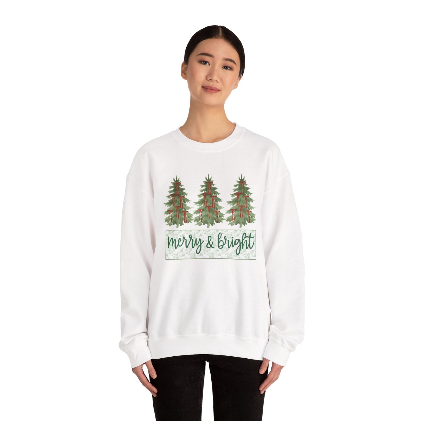 Merry & Bright Crewneck Sweatshirt | Cozy Holiday Gift, Unisex Apparel, Christmas Sweatshirt, Festive Fashion, Winter Wardrobe Essential
