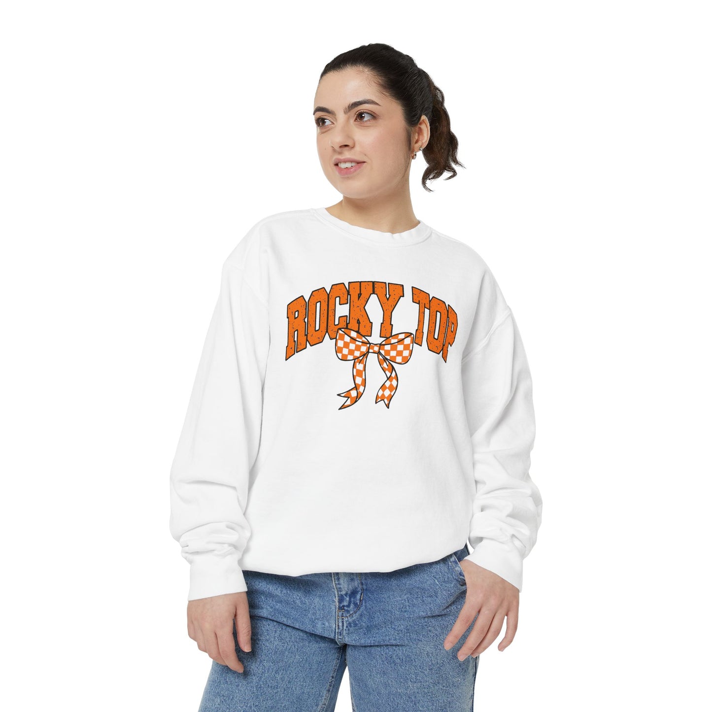 Rocky Top Bow Sweatshirt — Tennessee Checkerboard Vintage Crewneck