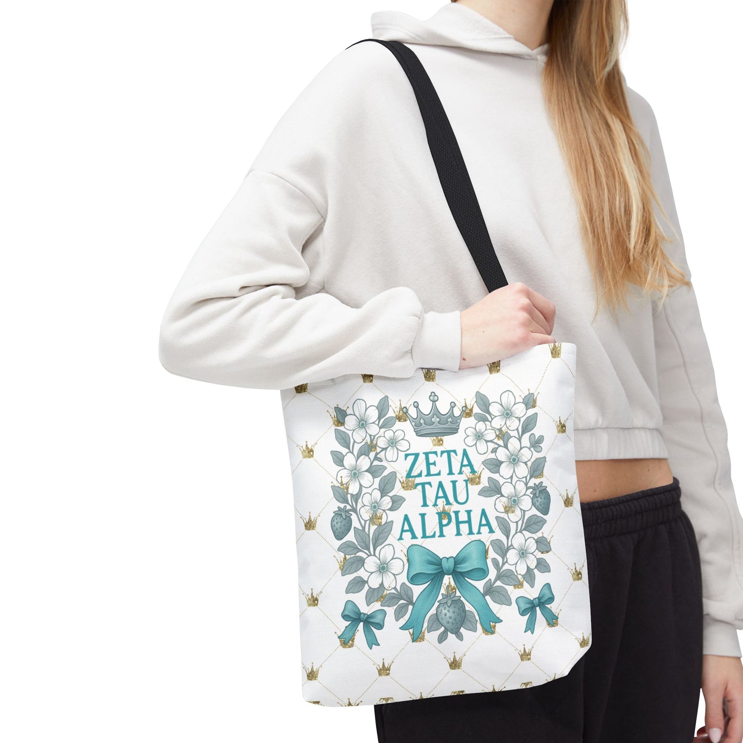 Zeta Tau Alpha Tote Bag | Sorority Bags, Floral Design, Gift for Sisters, Campus Essentials, Personalized Tote