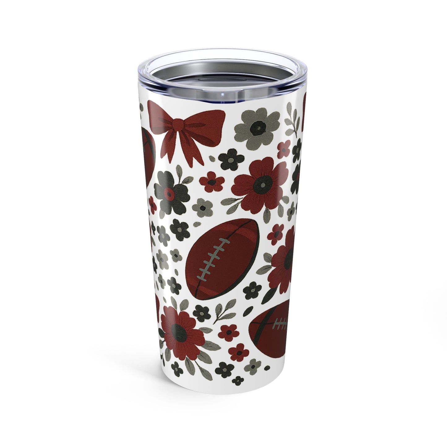 Floral Football Tumbler, Sports Drinkware, Cozy Game Day Cup, Gift for Fans, Floral Pattern Tumbler, South Carolina Fans, Mississippi State Fans