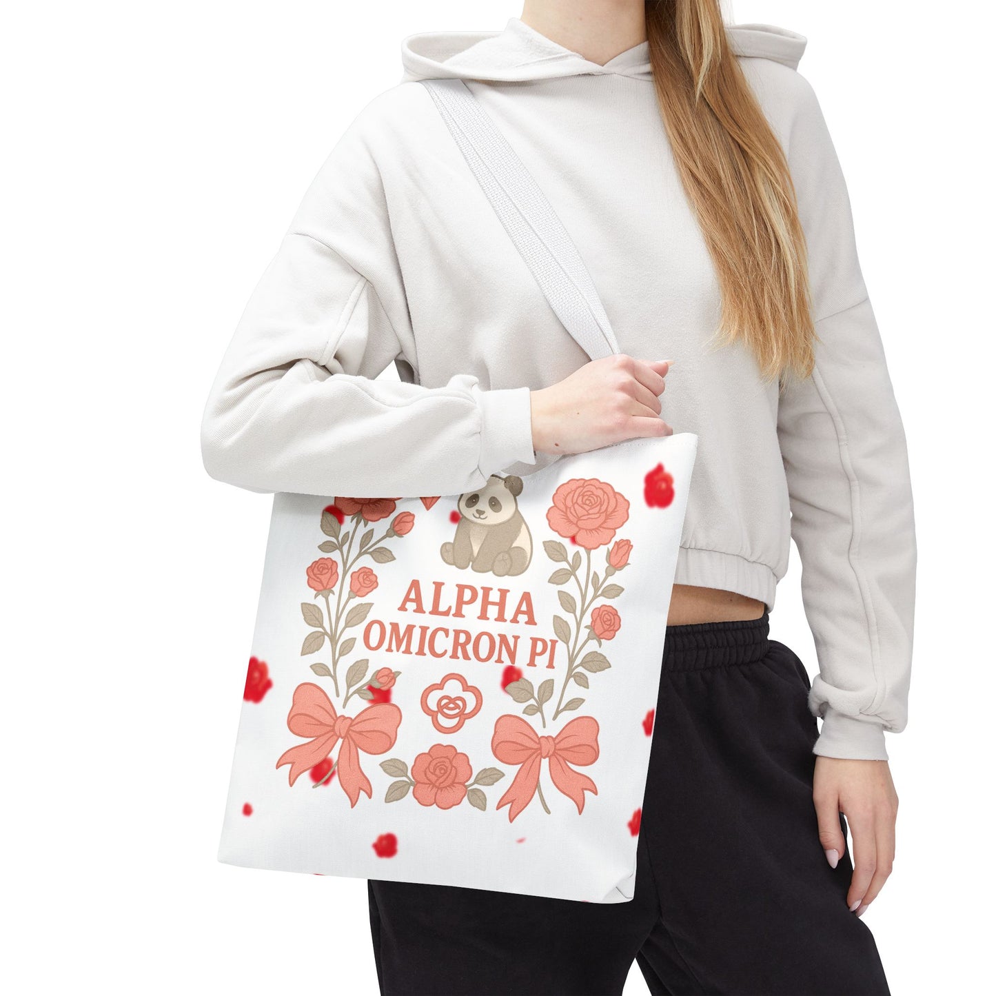 Floral Alpha Omicron Pi Tote Bag, Sorority Tote, Gift for Sisters, College Bag, Cute Everyday Tote